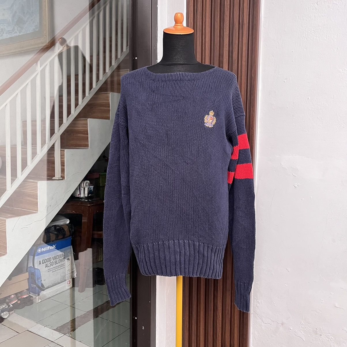 Polo Ralph Lauren × Ralph Lauren × Vintage Vintage 90s Polo Ralph Luren CREST Logo Knitwear Size US L / EU 52-54 / 3 - 1 Thumbnail