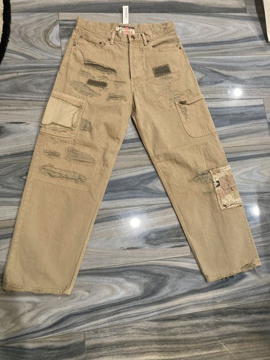 Supreme Supreme x blackmeans 2023FW Mended loose fit jeans dirty