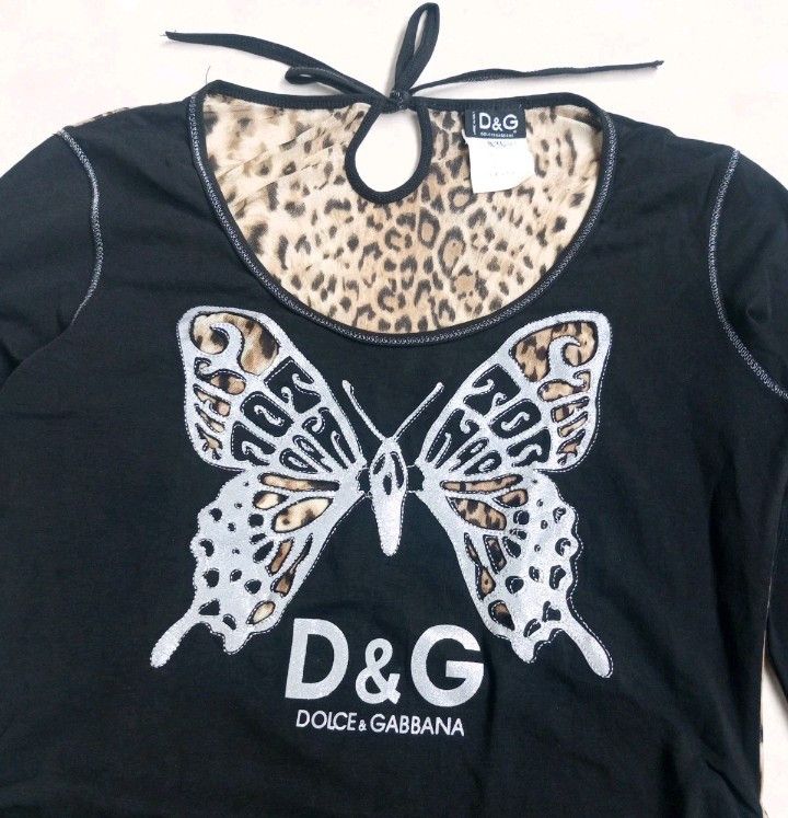 Dolce & Gabbana D&G Vintage Butterfly Long Sleeve Top RARE Size XL / US 12-14 / IT 48-50 - 2 Thumbnail