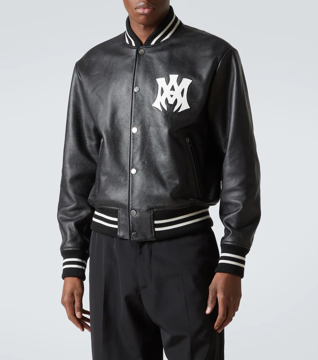 Amiri o1h1sh10525 M.A Hollywood Leather Bomber Jacket in Black Size US L / EU 52-54 / 3 - 2 Thumbnail