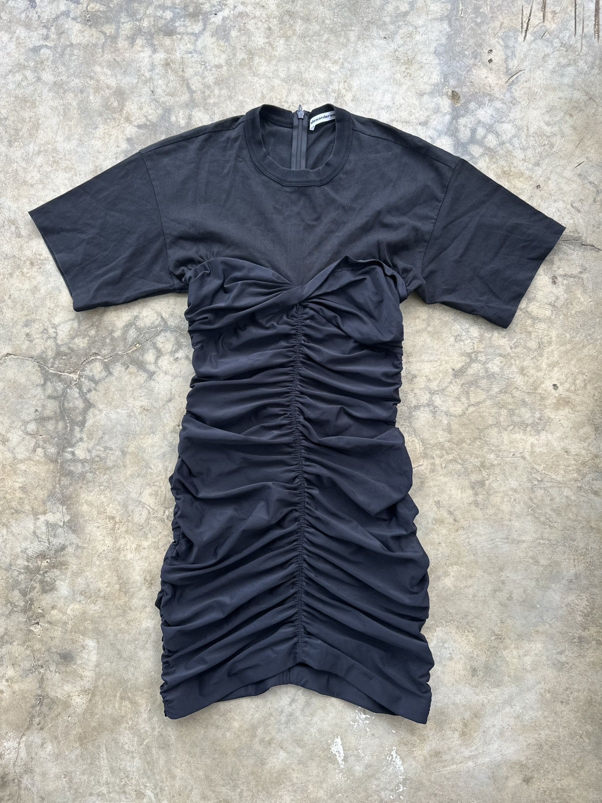 T by Alexander Wang T by Alexanderwang- Ruched Bodycon Black Mini Dress Size S / US 4 / IT 40 - 2 Thumbnail