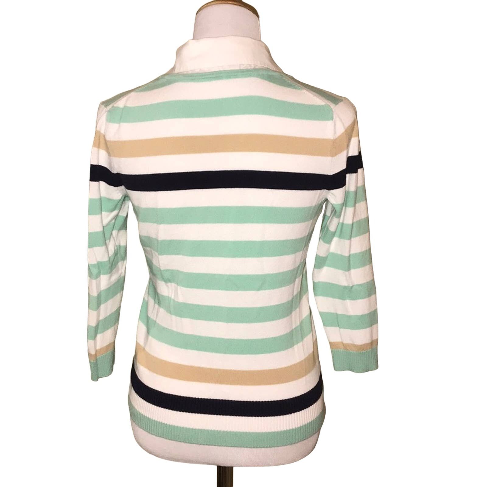 Croft & Barrow Croft & Barrow Multicolor Striped 3/4 Sleeve Top Small Size S / US 4 / IT 40 - 2 Thumbnail