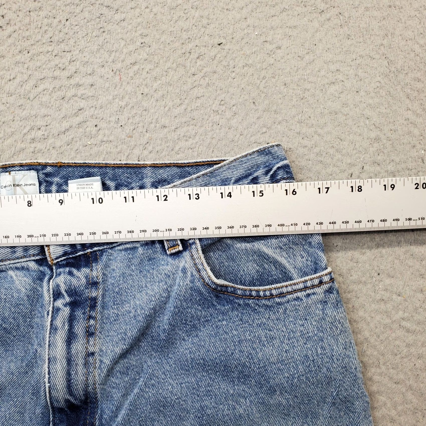 Calvin Klein Calvin Klein Jeans Mens 34 Blue Denim Straight Leg Americana Streetwear Shirt Size US 34 / EU 50 - 6 Thumbnail