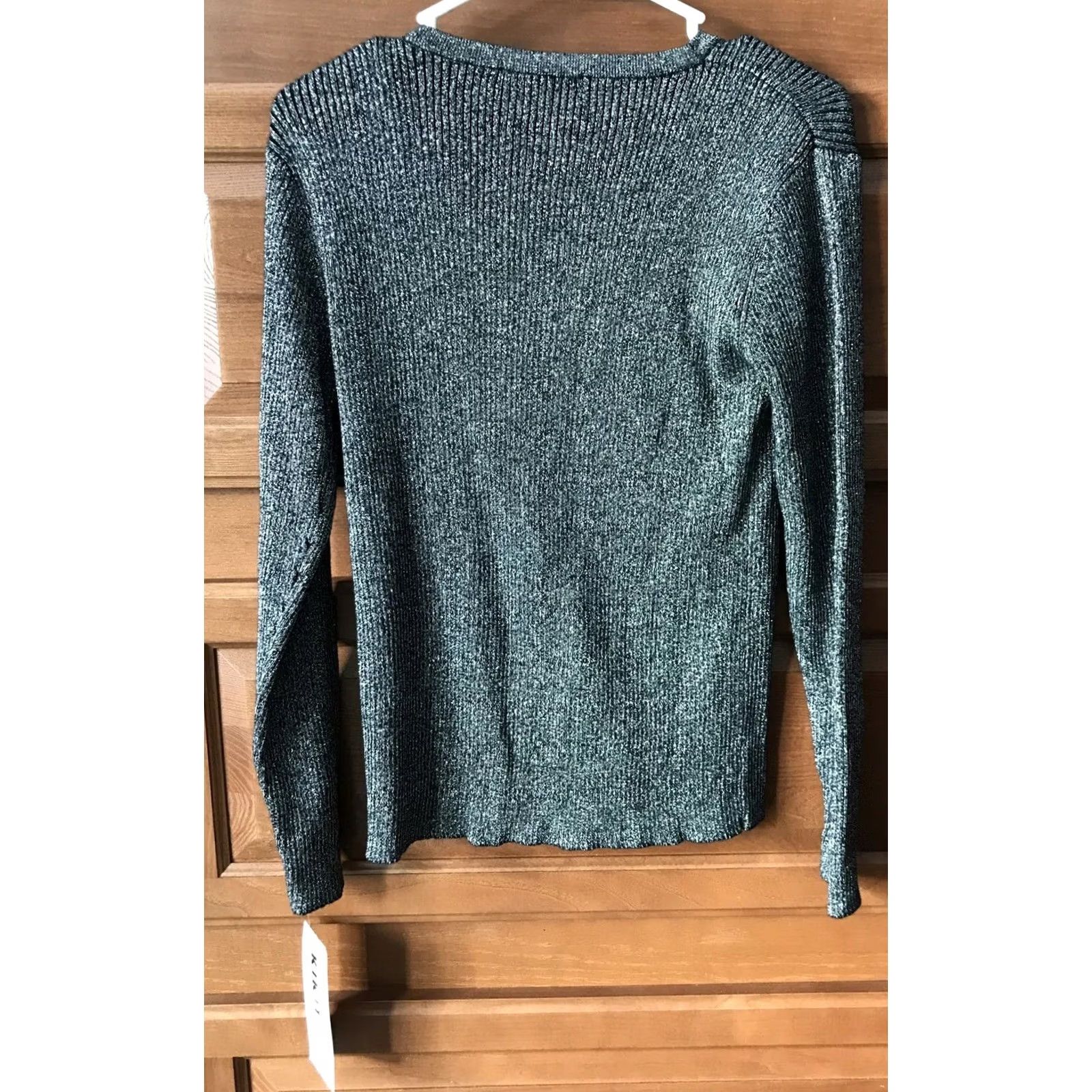 Vintage KIKIT Maurice Sasson Sweater cardigan Black silver SMALL L/S button NEW NWT B210 Size S / US 4 / IT 40 - 2 Thumbnail
