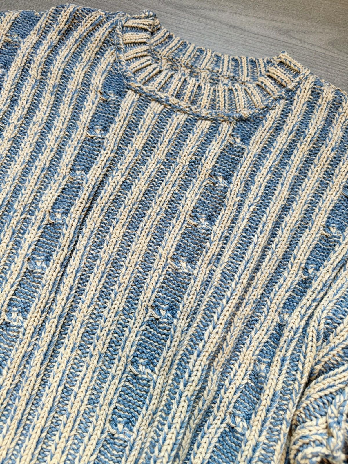 Japanese Brand × Vintage Reversible retro cable knit sweater knitwear jumper Size US L / EU 52-54 / 3 - 10 Thumbnail