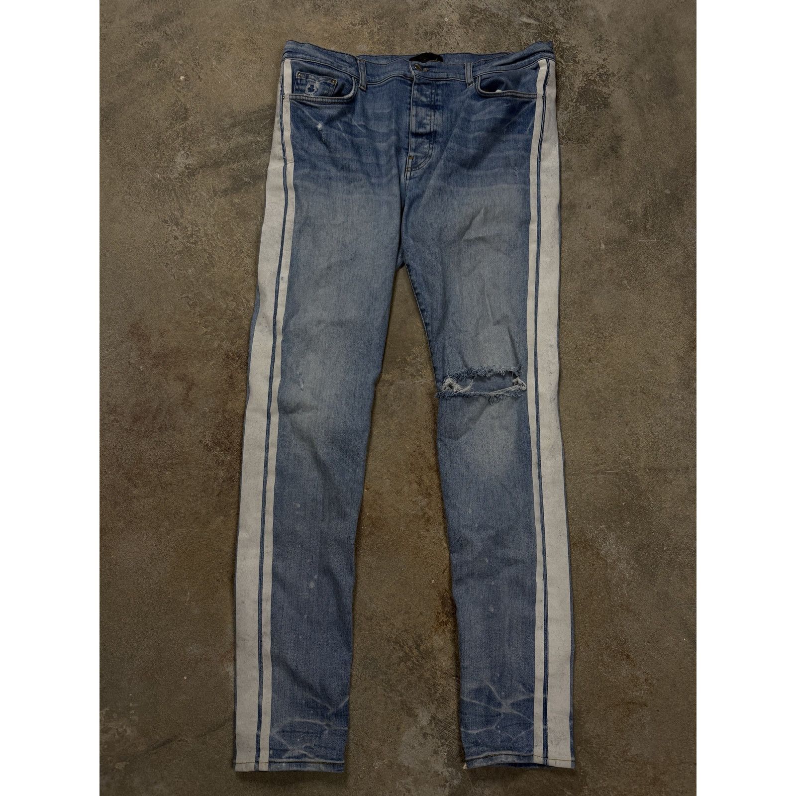 Amiri Amiri Jeans Light Wash Stripe Used 38 Size US 38 / EU 54 - 1 Thumbnail