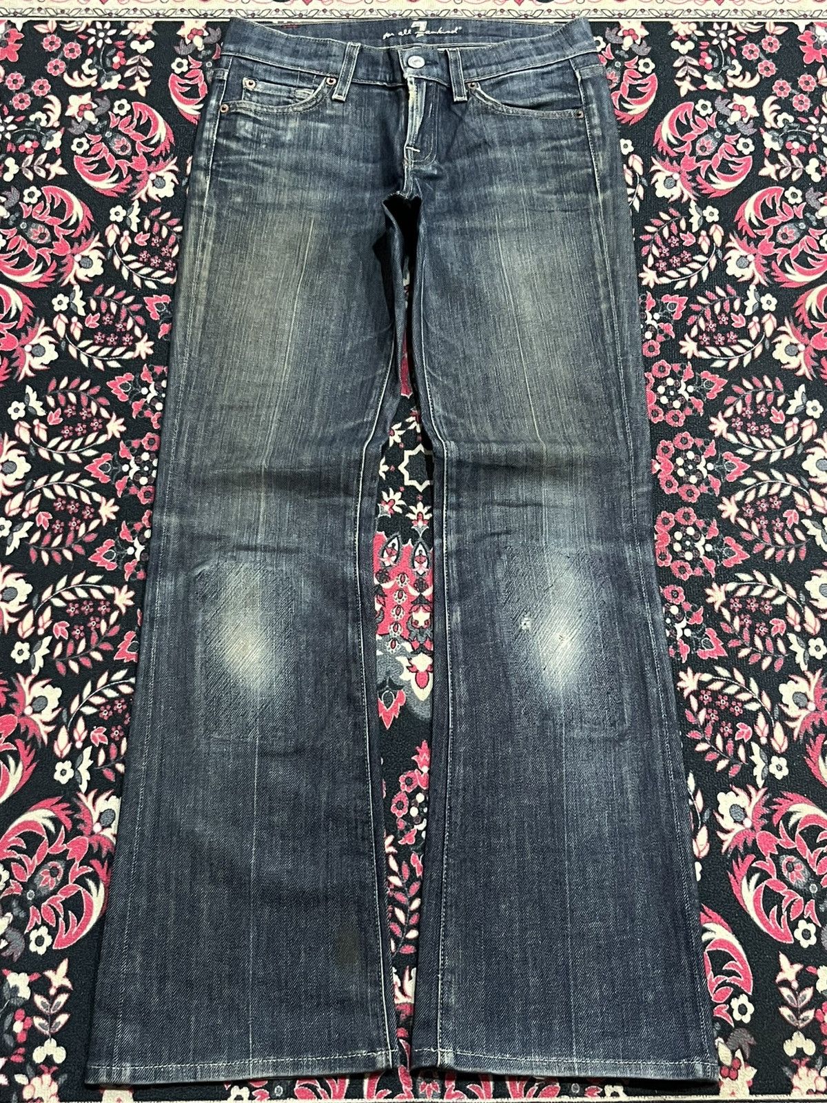 7 For All Mankind 7 For All Mankind Dark Blue Washed Flare Jeans Size 26" / US 2 / IT 38 - 1 Thumbnail
