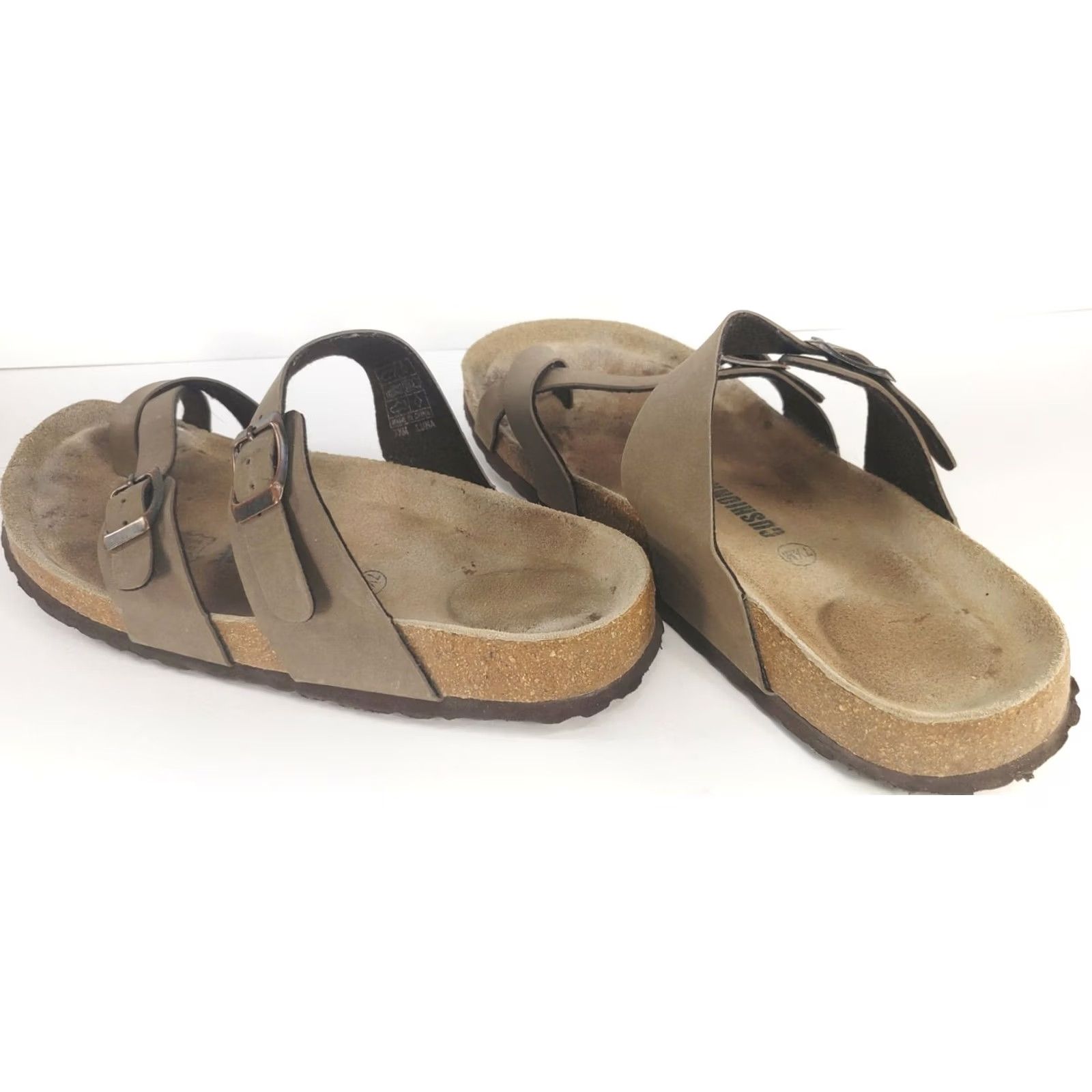 Vintage Cushionaire Luna Taupe Cork Footbed Sandal Women's 7.5M Buckles Casual Summer Size US 8 / IT 38 - 5 Thumbnail