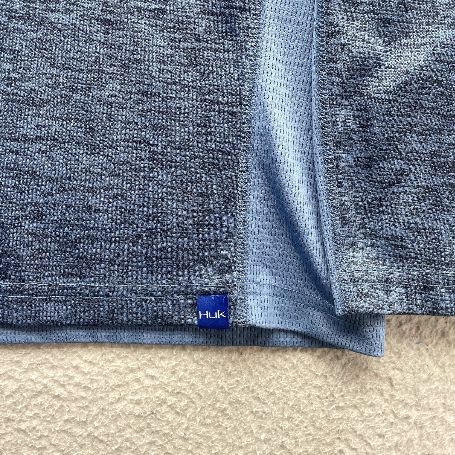 Vintage Huk Airweight Pullover Mens Large 1/4 Zip Blue Heather Tech Performance Fishing Shirt Size US L / EU 52-54 / 3 - 5 Thumbnail
