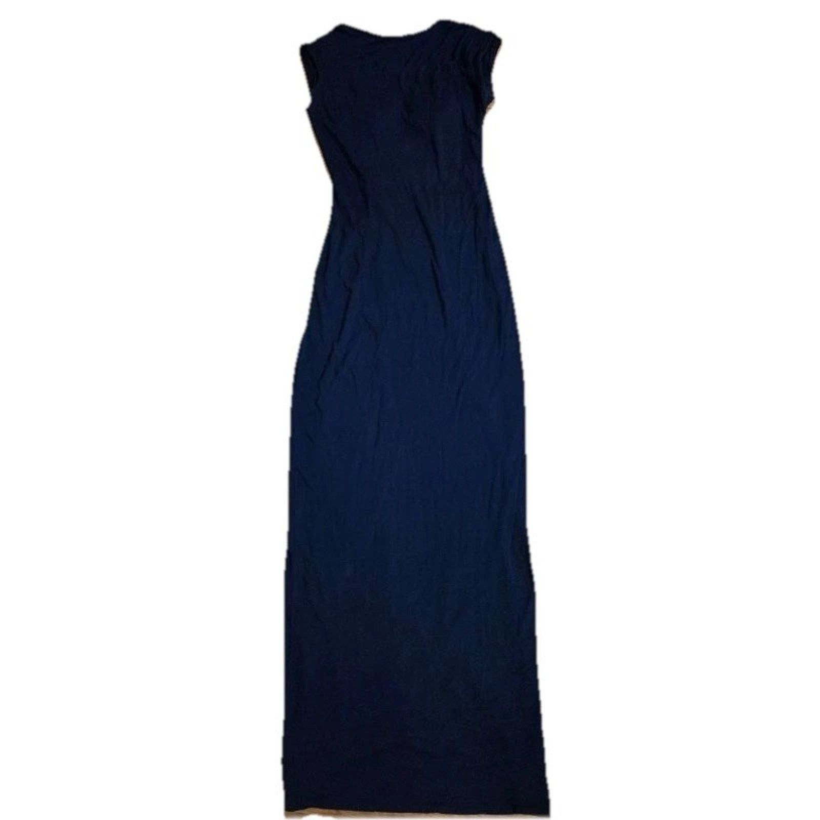 Halston Heritage Halston Giovanna Navy Maxi Dress Women Size 6 A001291 Size S / US 4 / IT 40 - 2 Thumbnail