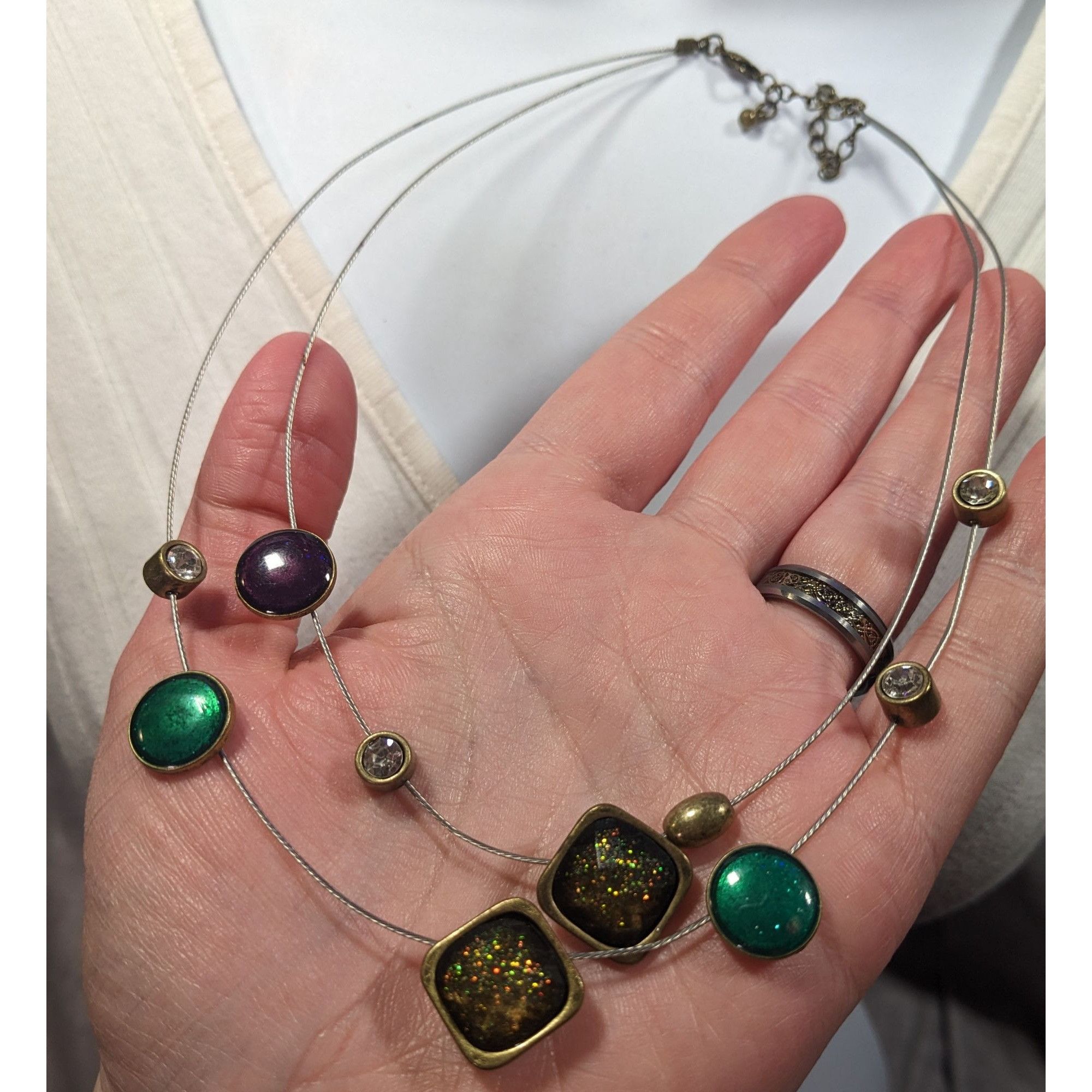 Other Whimsical Glitter Metallic Floating Necklace Size ONE SIZE - 7 Thumbnail