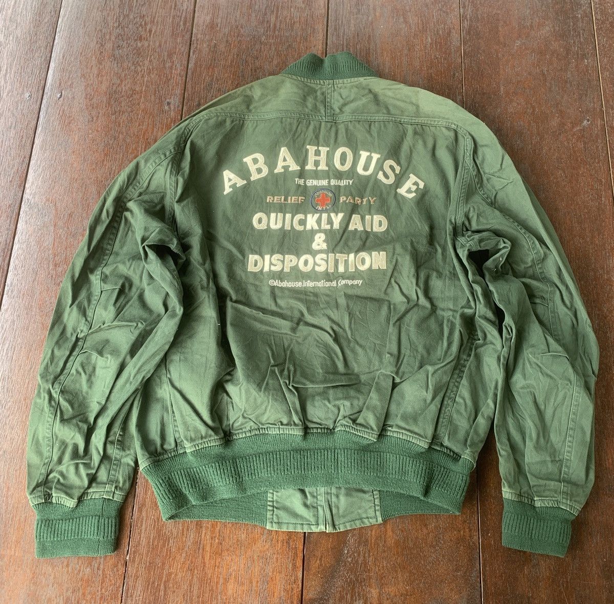 ABAHOUSE × Japanese Brand × Vintage Vintage Abahouse Japan embroidery logo green varsity jacket Size US M / EU 48-50 / 2 - 1 Thumbnail