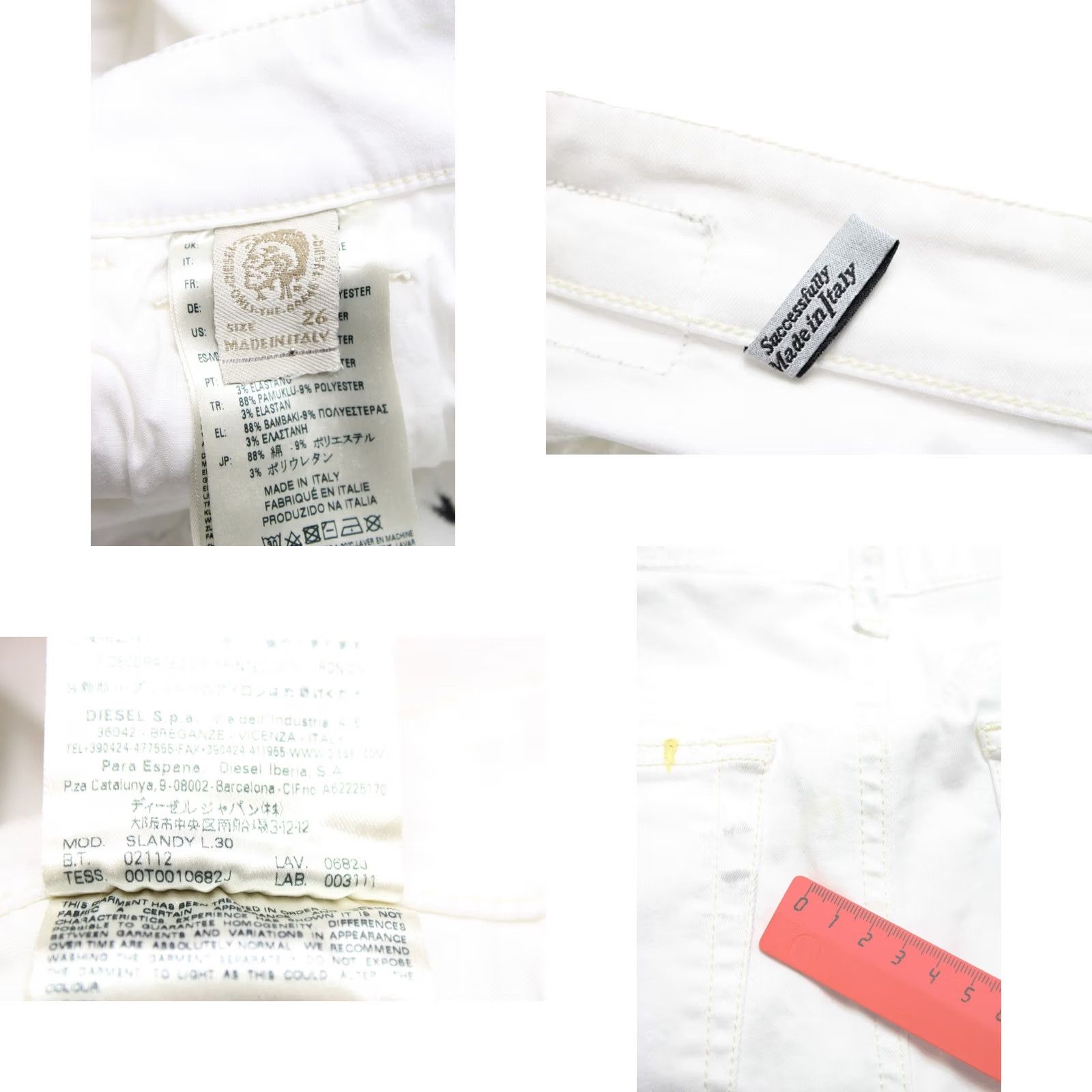 Diesel DIESEL Slandy 0682J Jeans Women's W26/L30 Skinny Fit Stretch Painted Darn Effect White 0682J Jeans Women Skinny Fit Stretch Painted Darn Effect Size 26" / US 2 / IT 38 - 8 Thumbnail