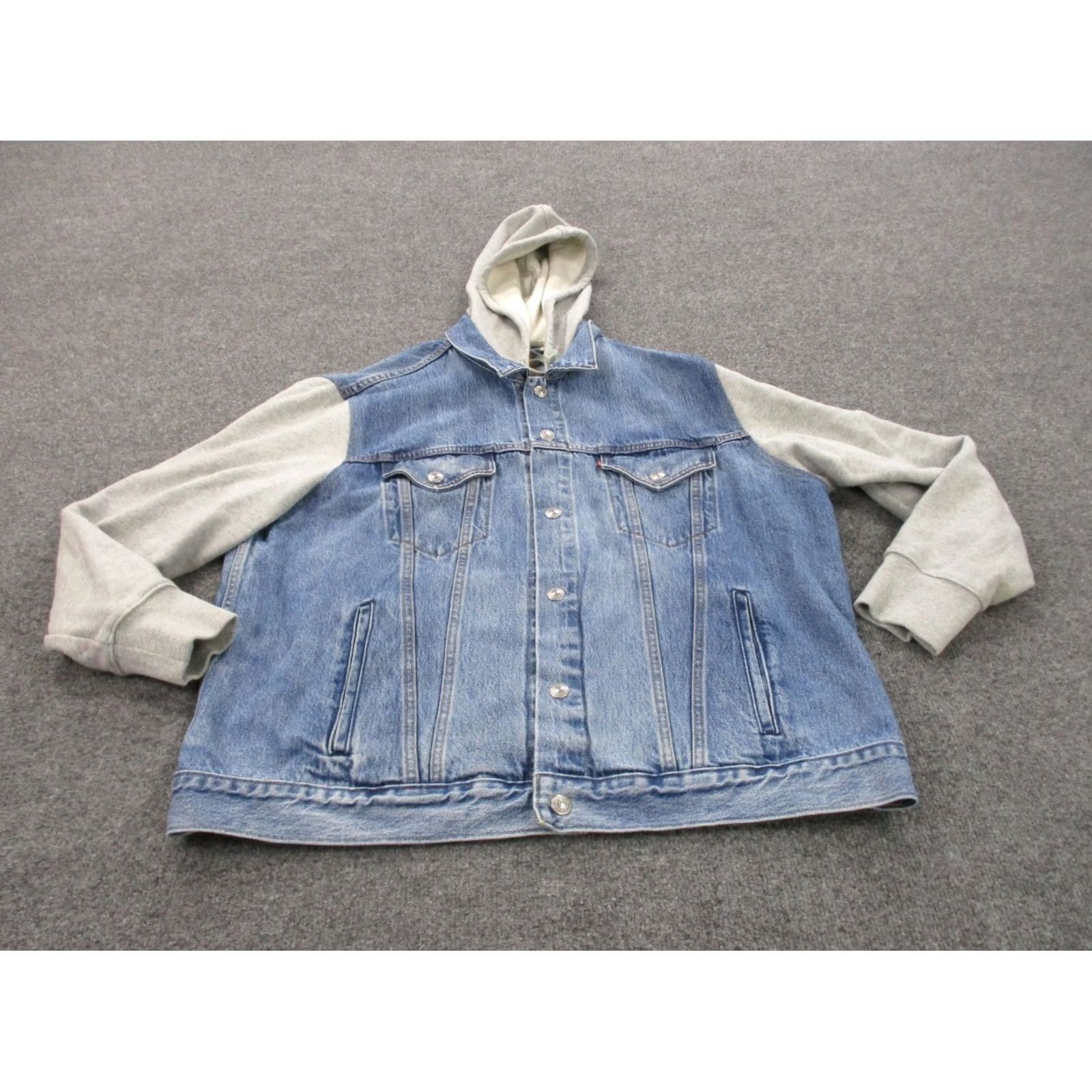 Levi's Levi's Jacket Mens XL Blue Denim Vintage Trucker Outdoors Windbreaker Jacket With Hooded Lined Pockets Thermal Size US 36 / EU 52 - 2 Thumbnail