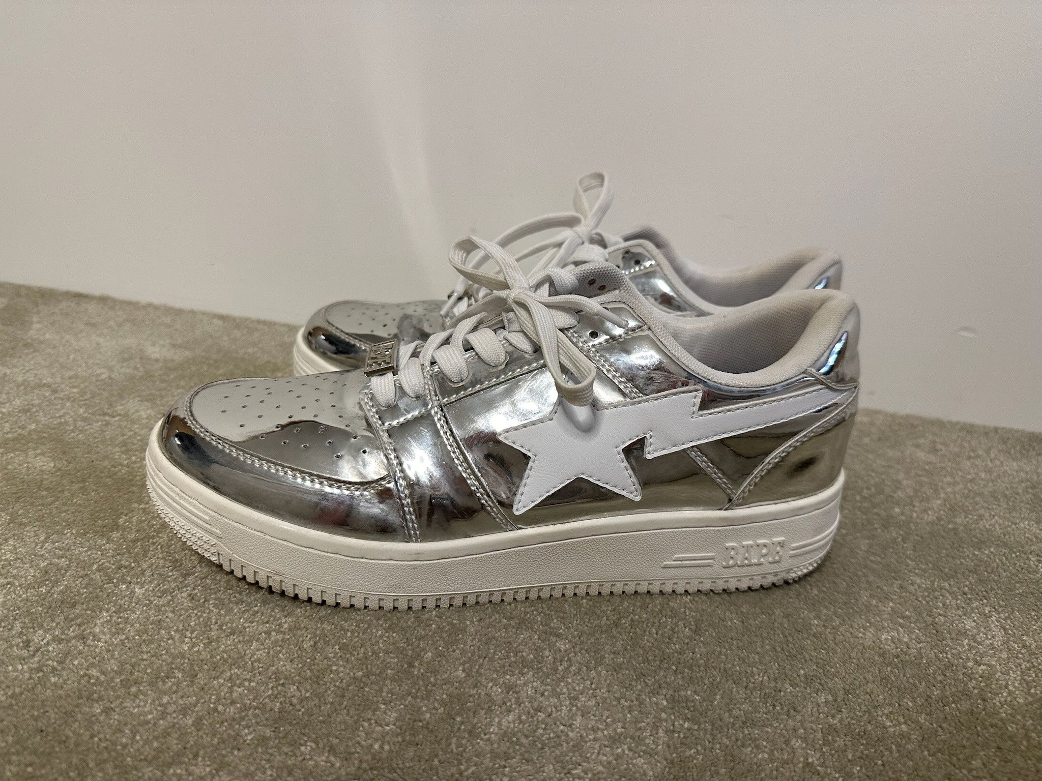 image of Bape-Sta Silver Shoes, Men's (Size 11)