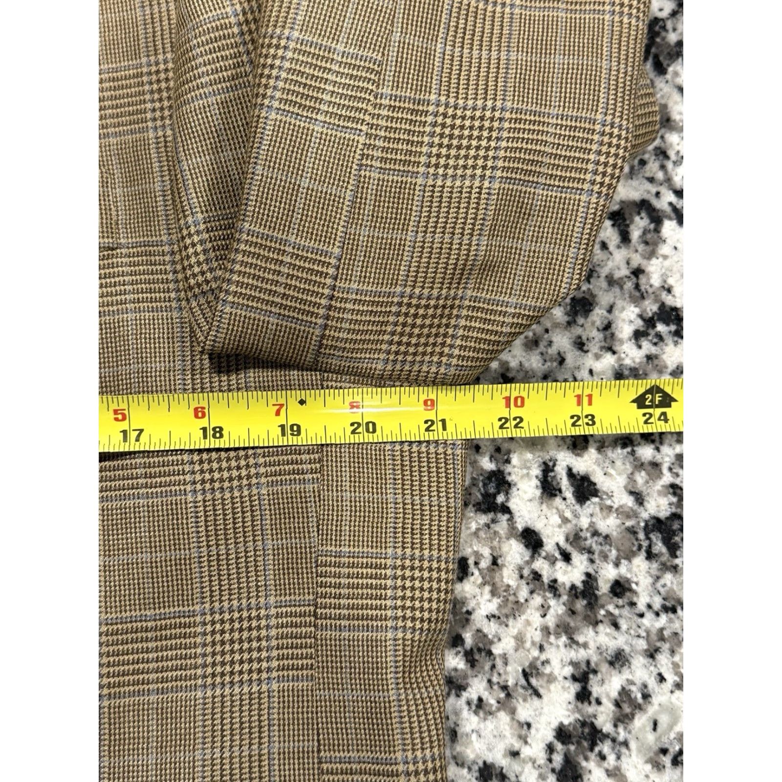 Ralph Lauren Ralph Lauren Black Label Houndstooth Plaid Blazer Men's Regular Size 42 Light Brown Silk Wool Blend Size 42R - 6 Thumbnail