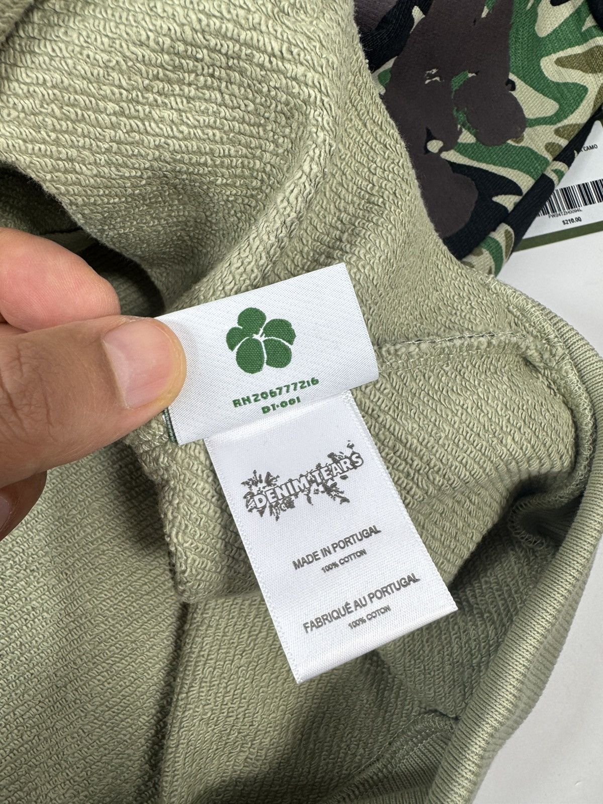 DENIM TEARS Green Camouflage Zip Hoodie Size US L / EU 52-54 / 3 - 6 Thumbnail
