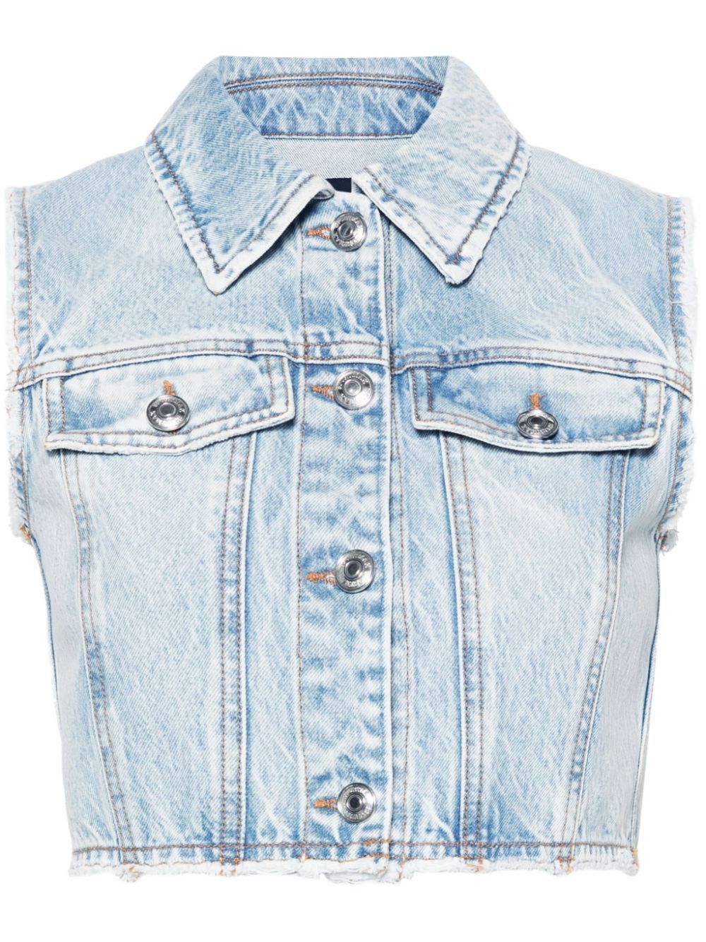 Sportmax DENIM COTTON CROPPED VEST Size S / US 4 / IT 40 - 1 Thumbnail