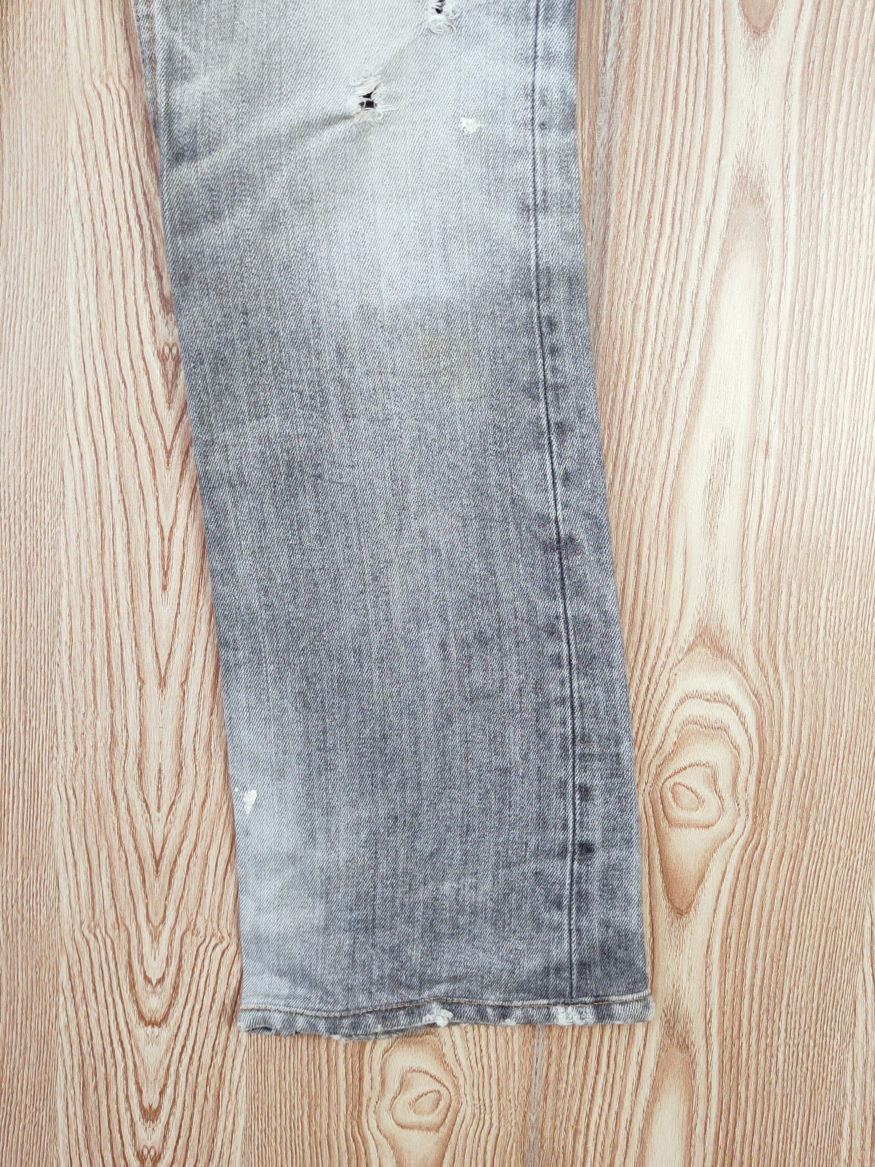 RIPVANWINKLE Rip van winkle japan Black Faded Ripped denim Jeans #W658 Size US 32 / EU 48 - 6 Thumbnail
