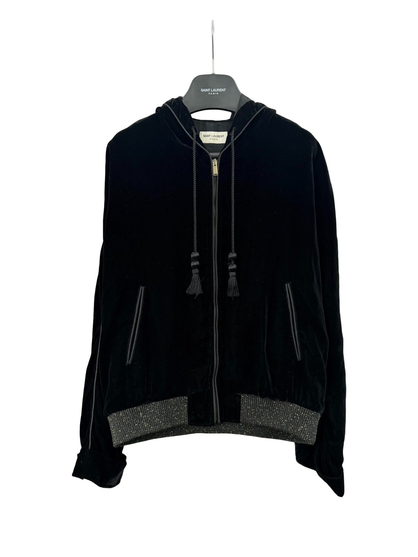 Saint Laurent Paris Saint Laurent Velvet Tassel Zip Jacket Size 48 Size US M / EU 48-50 / 2 - 1 Thumbnail