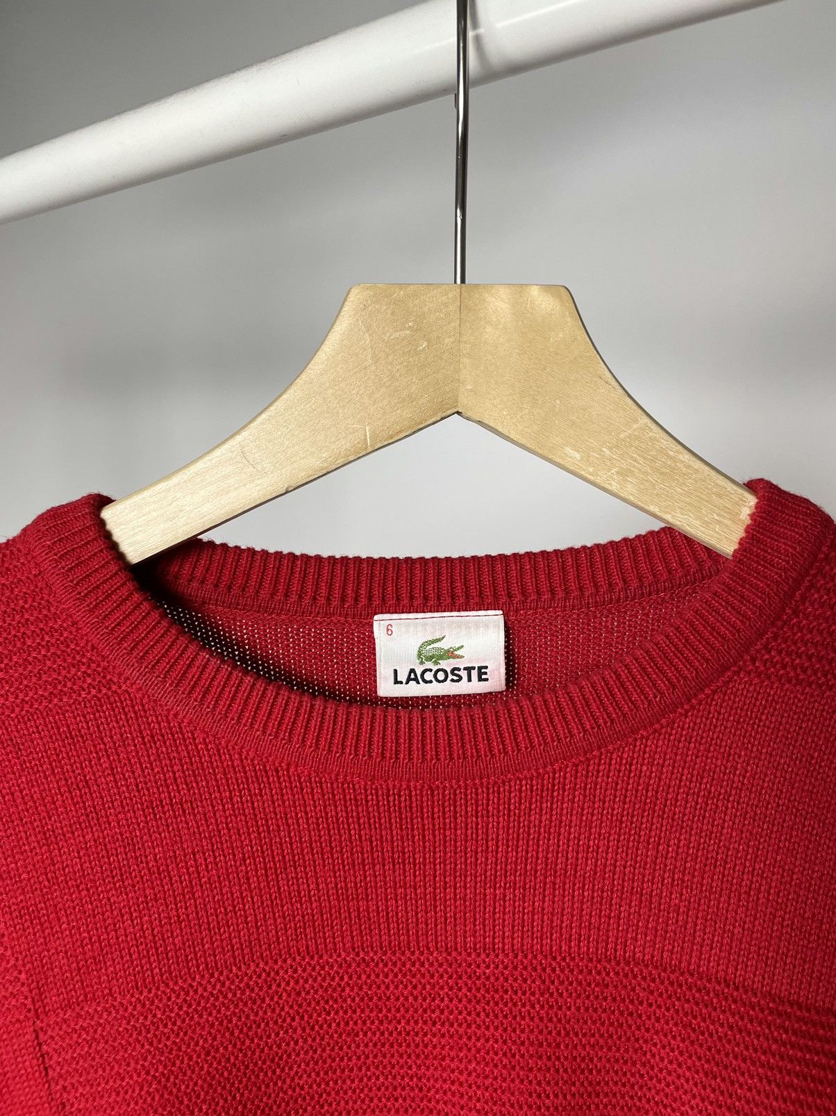 Lacoste Lacoste Vintage Red Knitted Pattern Sweater Sweatshirt Size US L / EU 52-54 / 3 - 6 Thumbnail