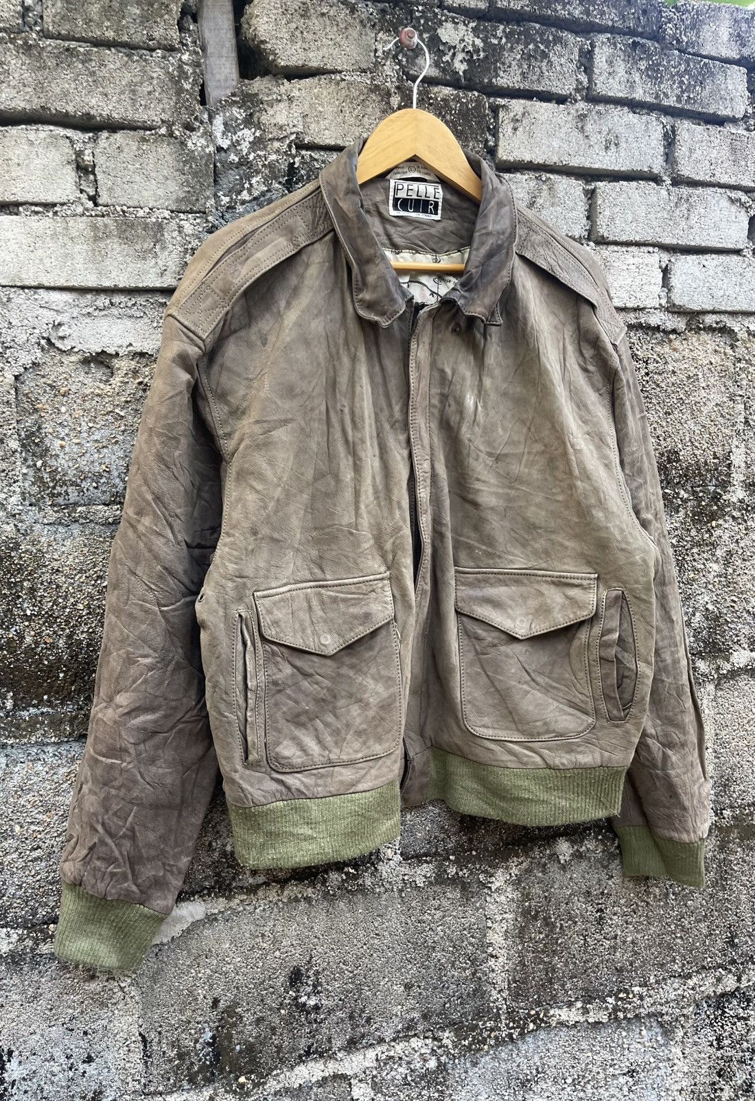 Pelle Pelle Vintage Pelle Cuir A-2 Leather Jacket Normandy Map Lining Size US L / EU 52-54 / 3 - 5 Thumbnail