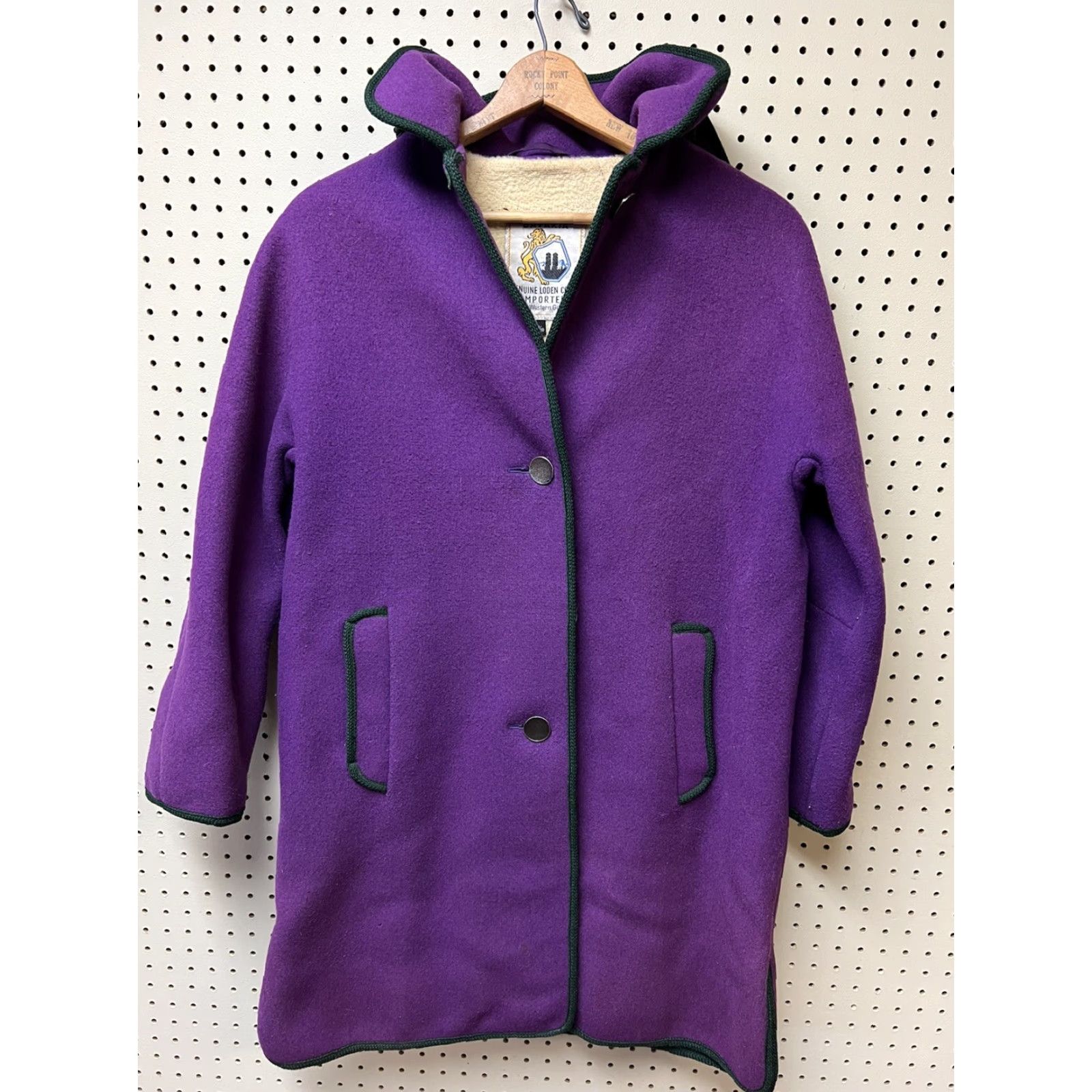 Vintage VINTAGE Bavaria Loden West Germany Purple Wool Coat Hooded Women Size 9 Plus Winter Long Size M / US 6-8 / IT 42-44 - 3 Thumbnail