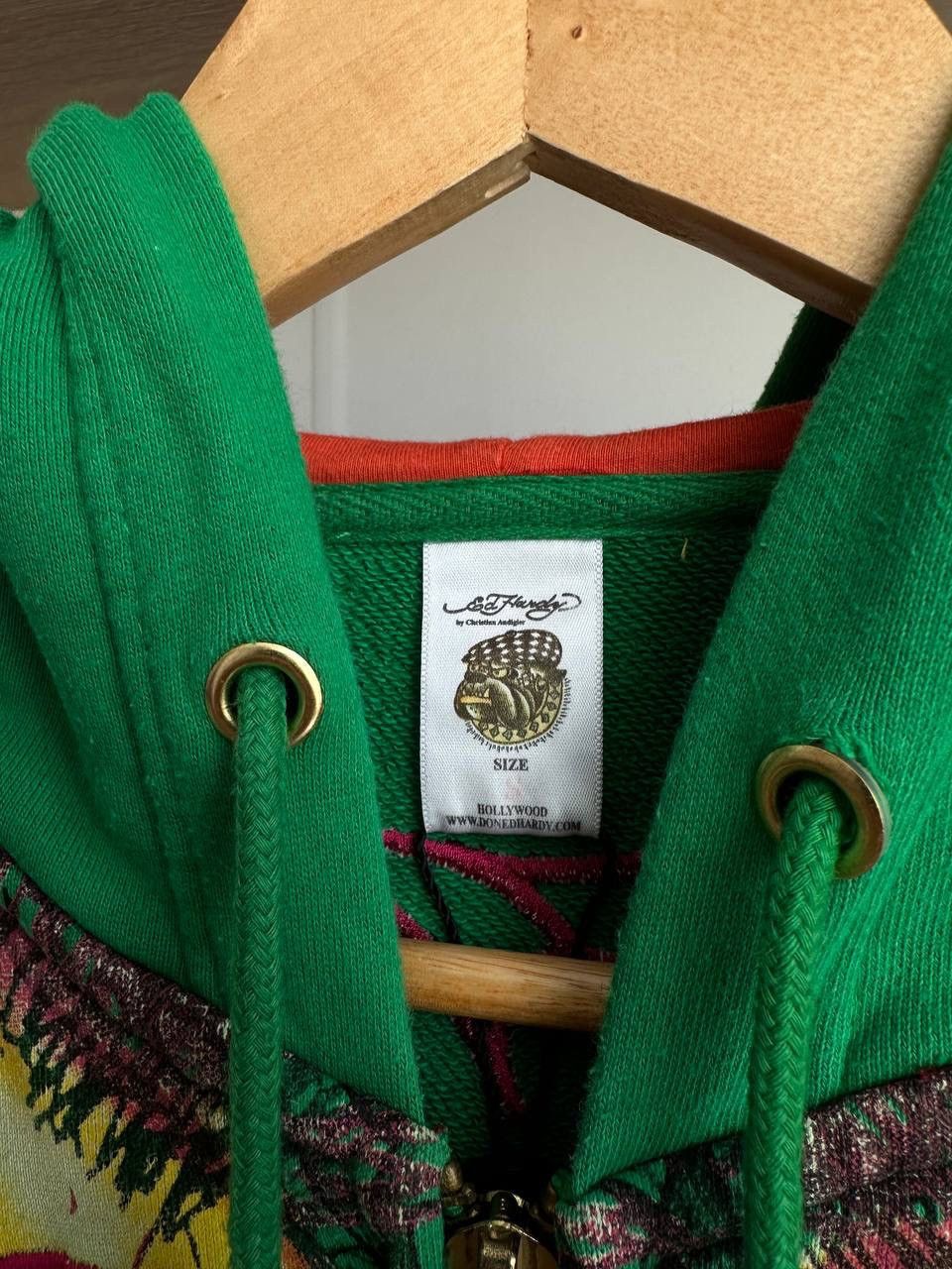 Christian Audigier × Ed Hardy × Vintage Vintage Ed Hardy Christian Audigier Green Hoodie Size US S / EU 44-46 / 1 - 9 Thumbnail