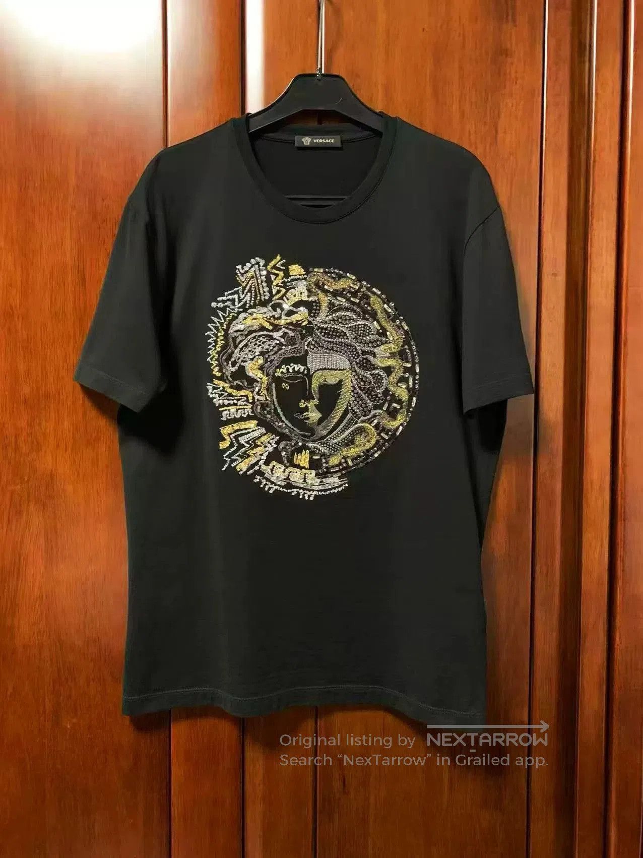 Japanese Brand Versace Men's Medusa Embroidered T-shirt. Size US M / EU 48-50 / 2 - 1 Thumbnail