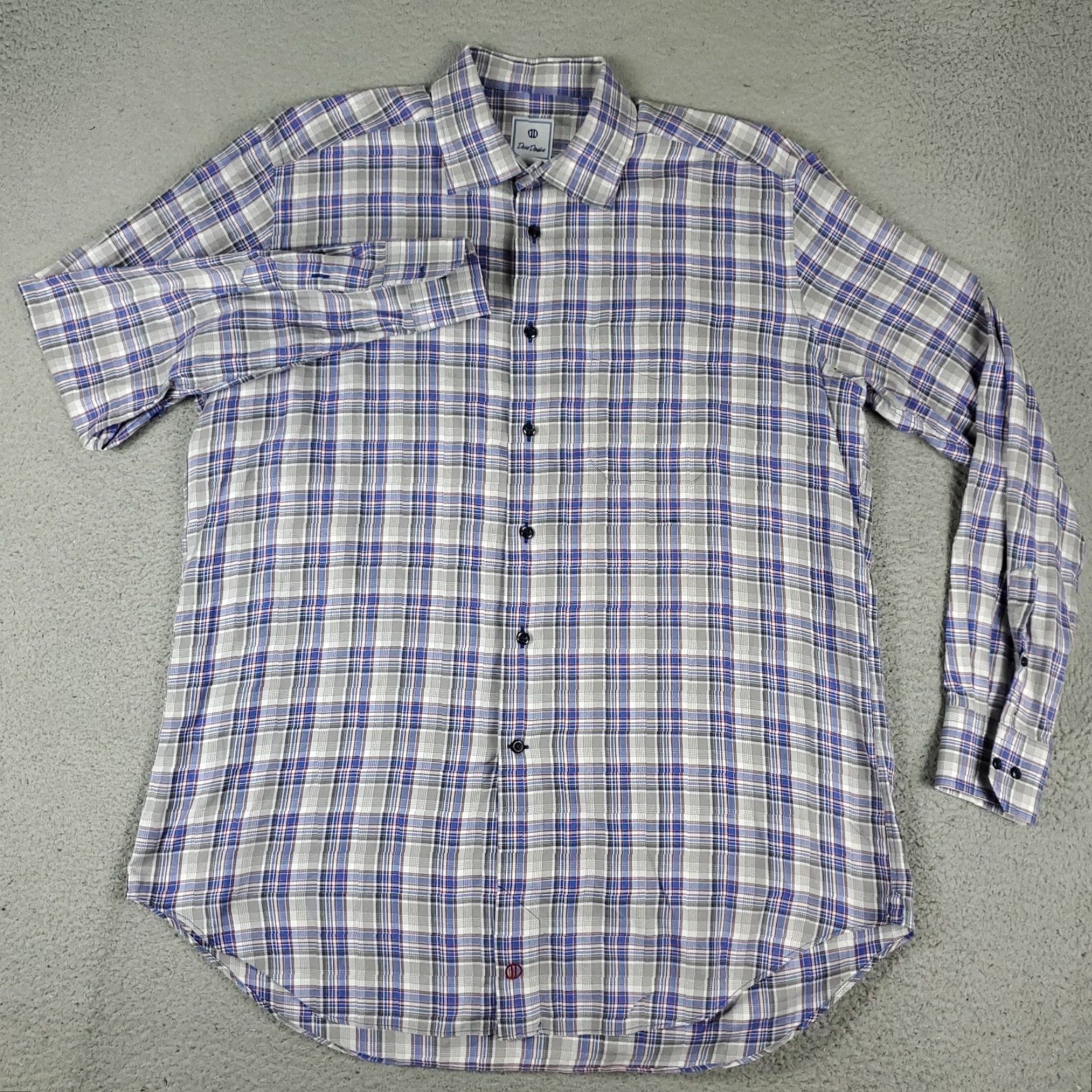 David Donahue David Donahue Shirt Mens XL Blue Plaid Button-Up Long Sleeve Casual Size US XL / EU 56 / 4 - 2 Thumbnail