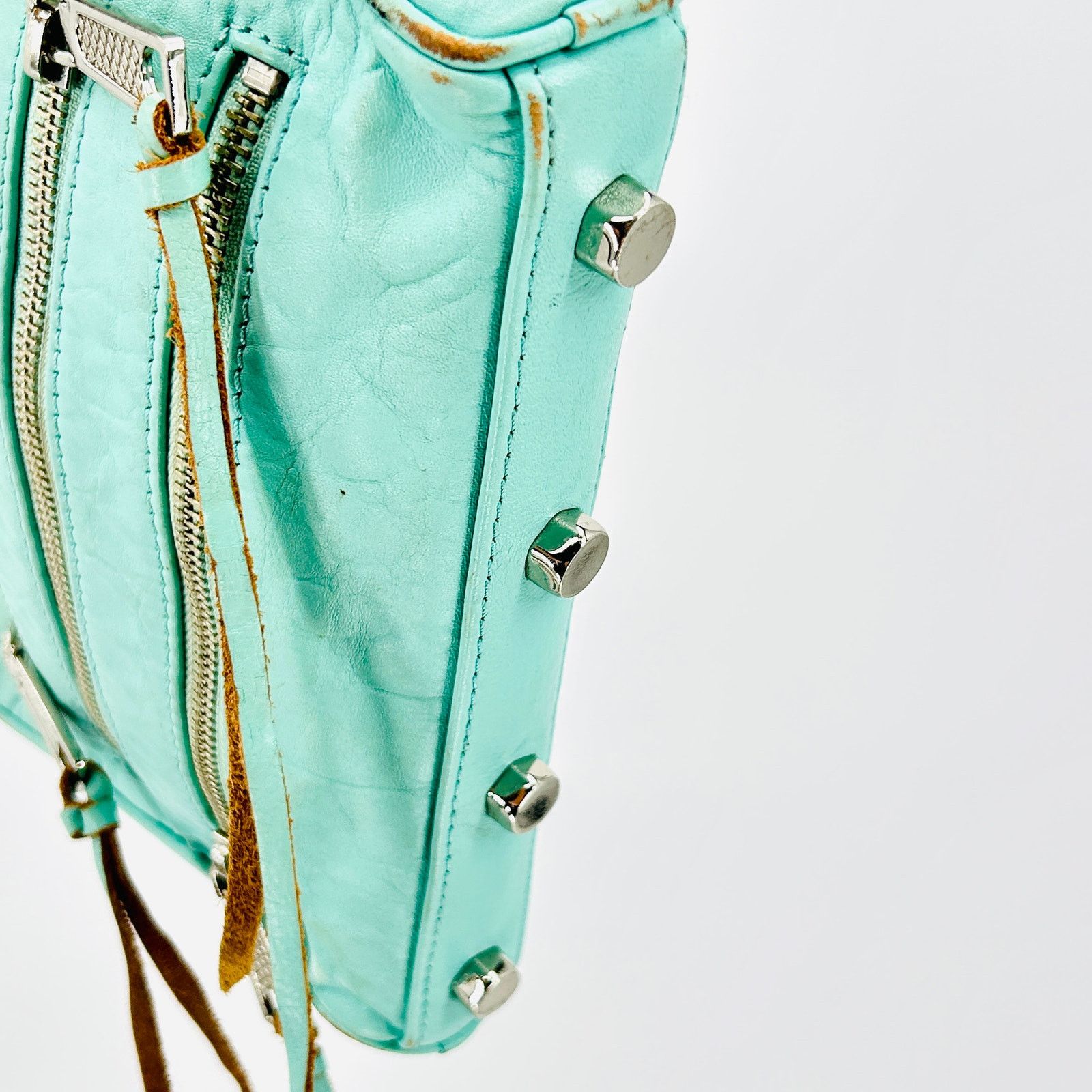 Rebecca Minkoff Vintage Y2K Mint Green Leather Silver Chain Shoulder Bag Size ONE SIZE - 9 Thumbnail