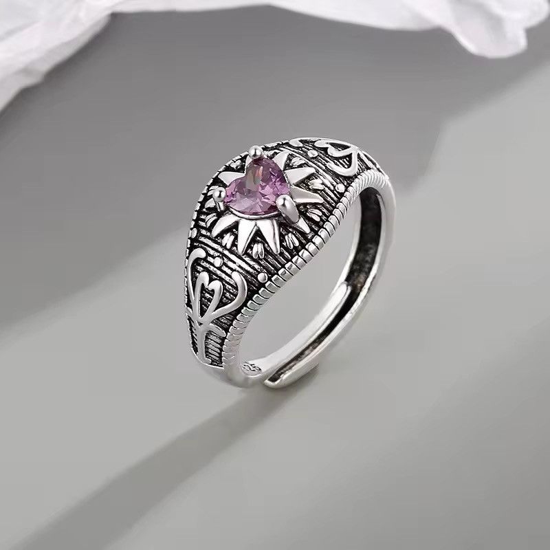 Jewelry × Vintage Creative Love Heart Sun Ring Size ONE SIZE - 4 Thumbnail