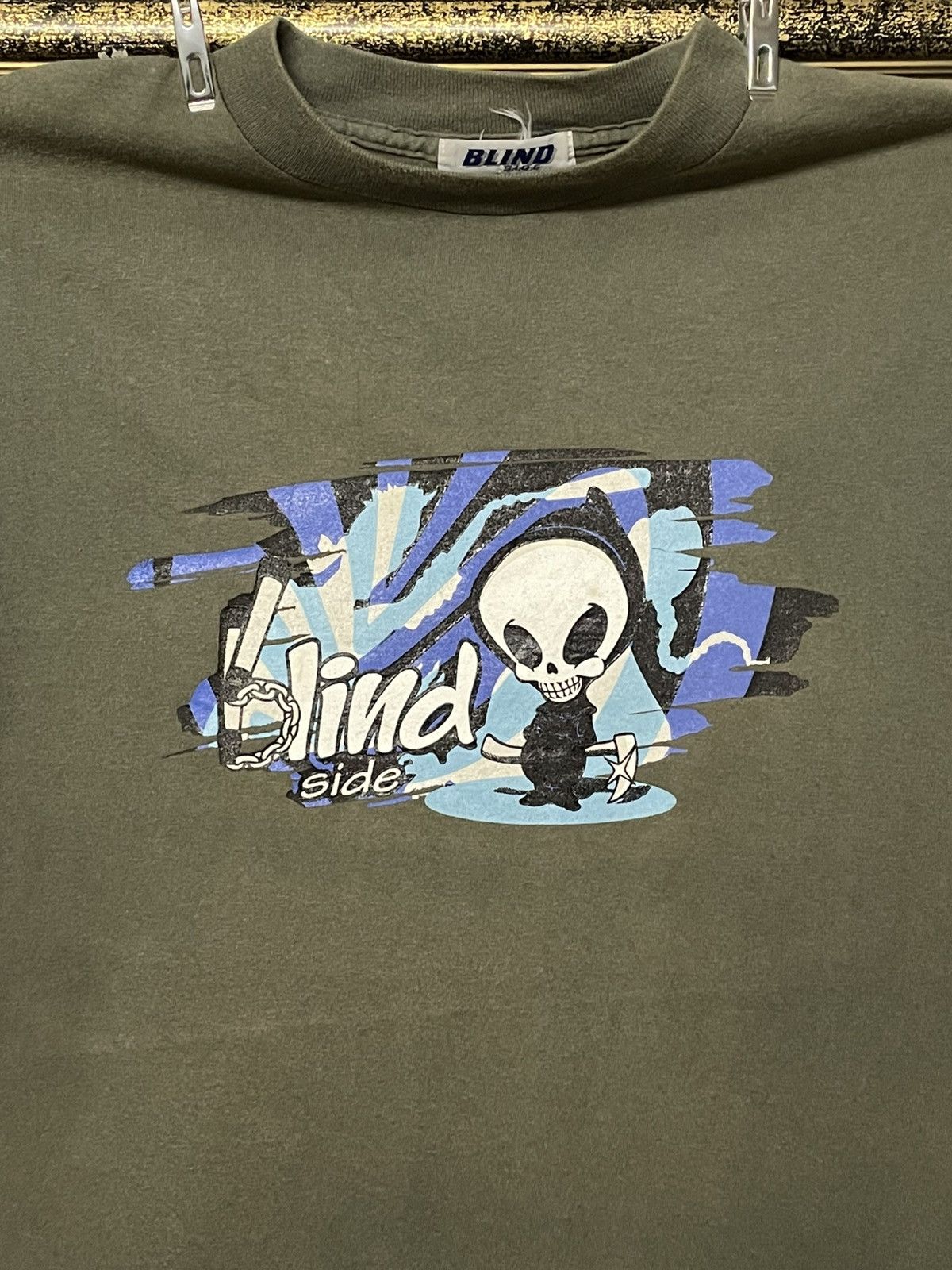 Blind Skateboards Vintage 90s Blind Side Skateboard Iconic Skull Faded Tshirt Size US S / EU 44-46 / 1 - 3 Thumbnail