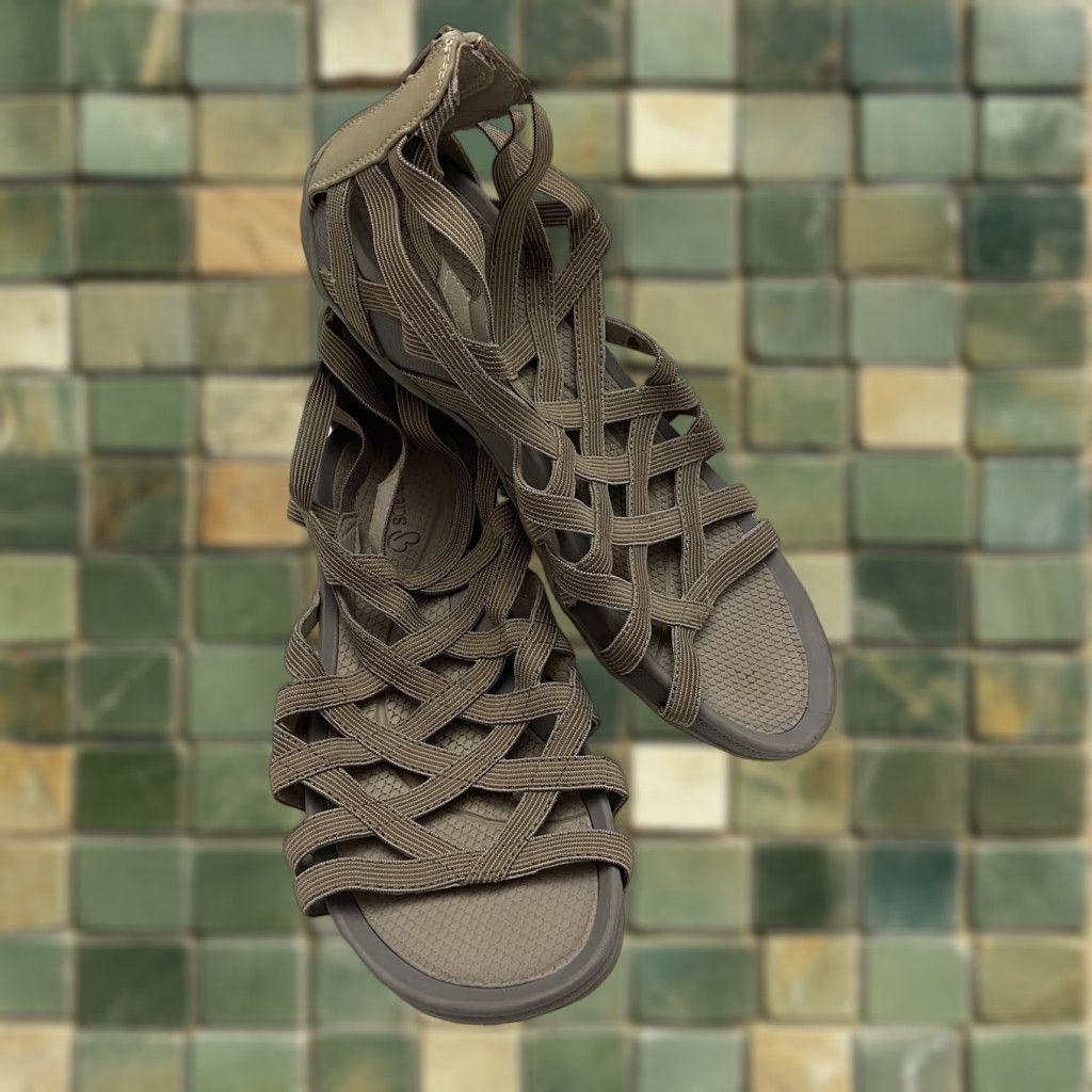 Vintage VINTAGE Barestraps Sandals Women's Sandal 8.5 Gray Zipper Closure Womens Zip Back Marked Details Size US 8.5 / IT 38.5 - 1 Thumbnail