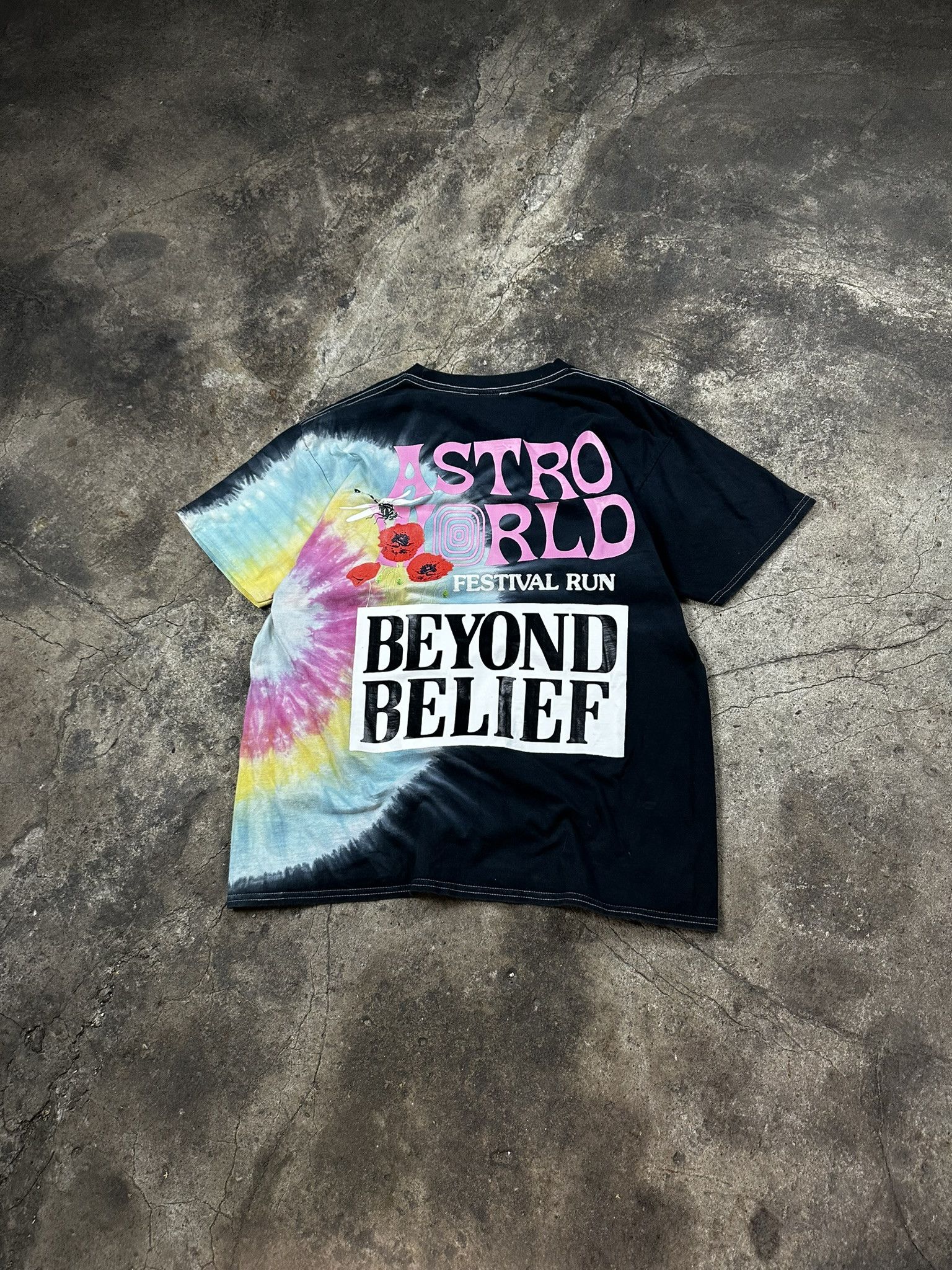 Travis Scott Travis Scott Astroworld Run Tie Dye Rap Hiphop T-shirt Size US XL / EU 56 / 4 - 1 Thumbnail