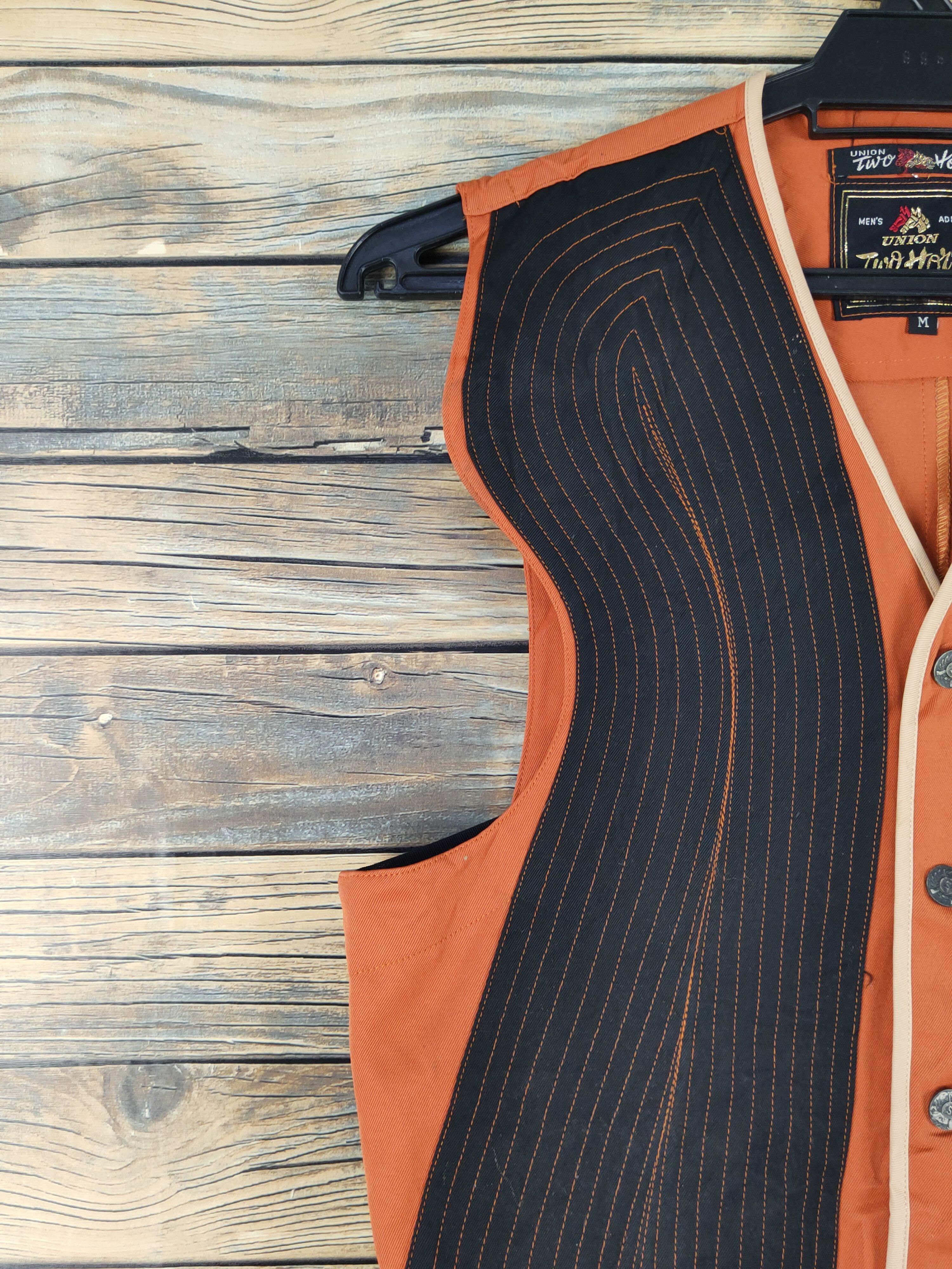 Japanese Brand × Vintage Vintage Union Two Horse Orange Black Vests Size US M / EU 48-50 / 2 - 4 Thumbnail