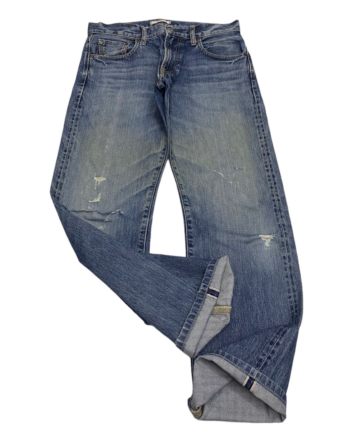 Japanese Brand VINTAGE UNIQLO JAPAN SELVEDGE DISTRESSED DENIM PANTS Size US 32 / EU 48 - 3 Thumbnail