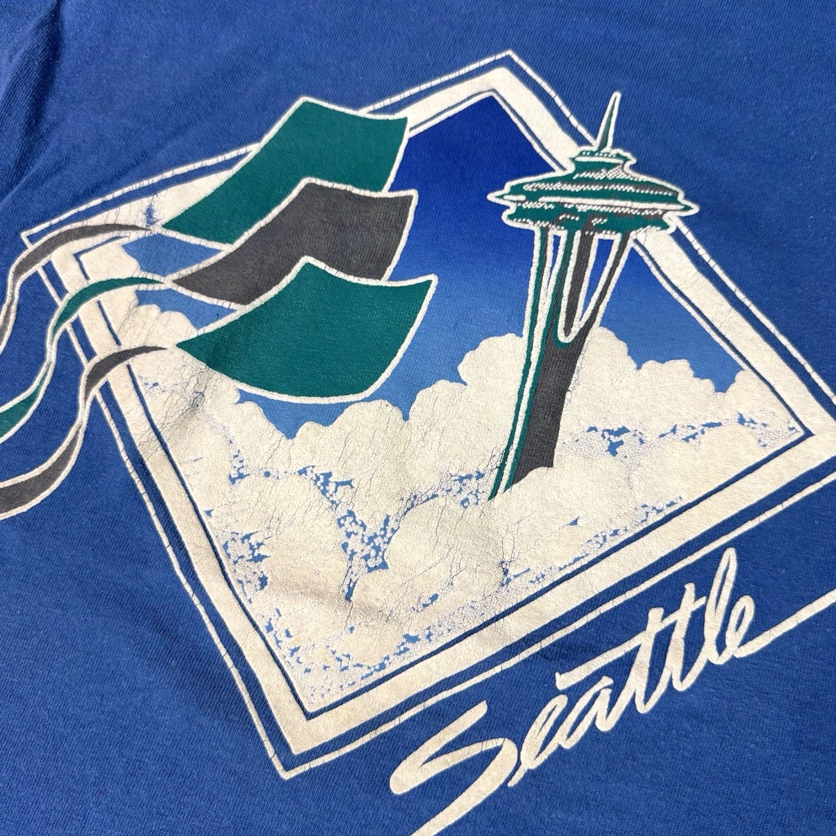 Fruit Of The Loom VINTAGE Seattle Space Needle T Shirt Adult M Blue Cotton Fruit of the Loom 90s Size US M / EU 48-50 / 2 - 3 Thumbnail
