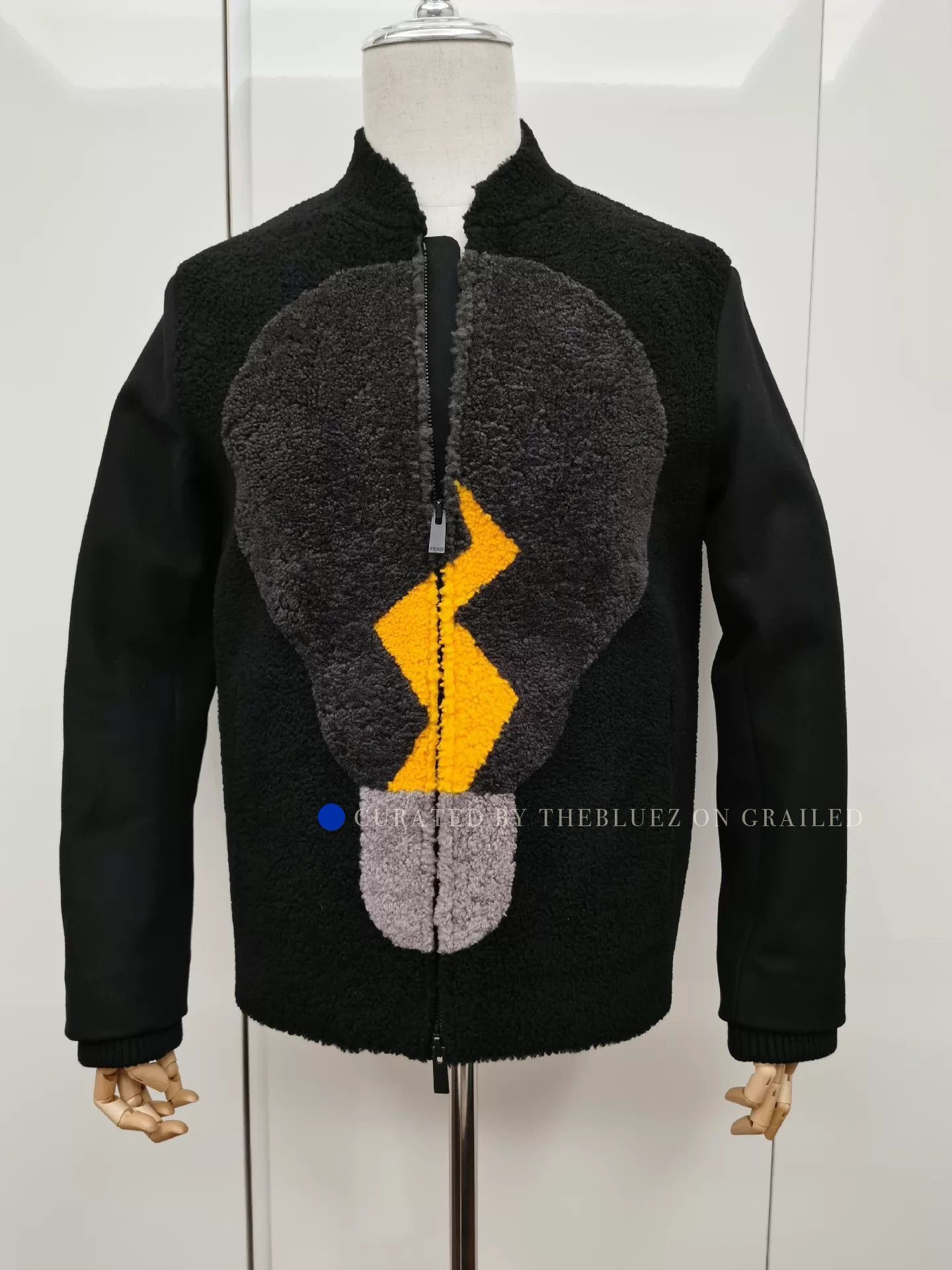 Fendi Classic Black Shearling Panel Bomber Jacket Size US S / EU 44-46 / 1 - 1 Thumbnail