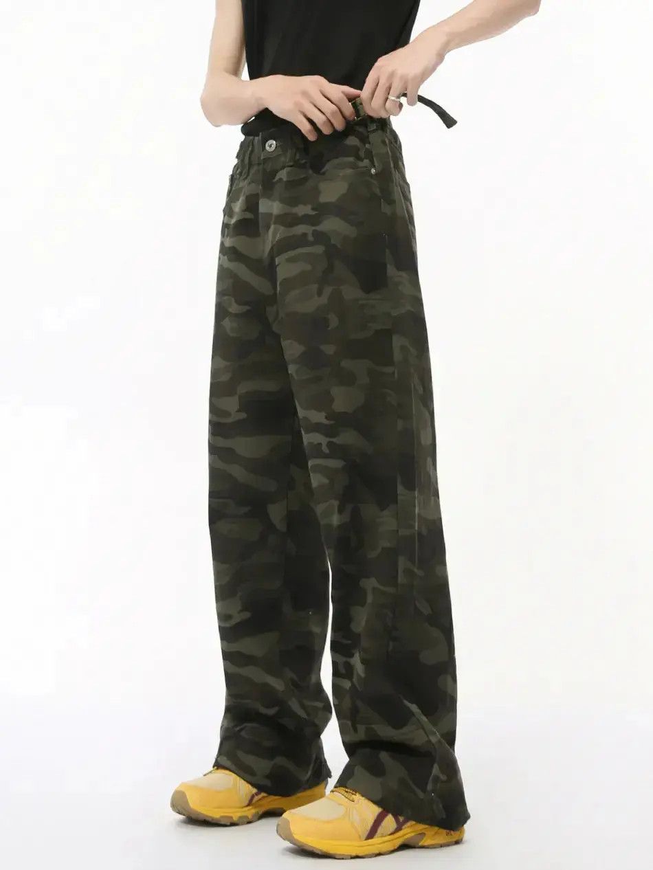 Japanese Brand Retro camouflage straight leg wide leg jeans Size US 32 / EU 48 - 2 Thumbnail
