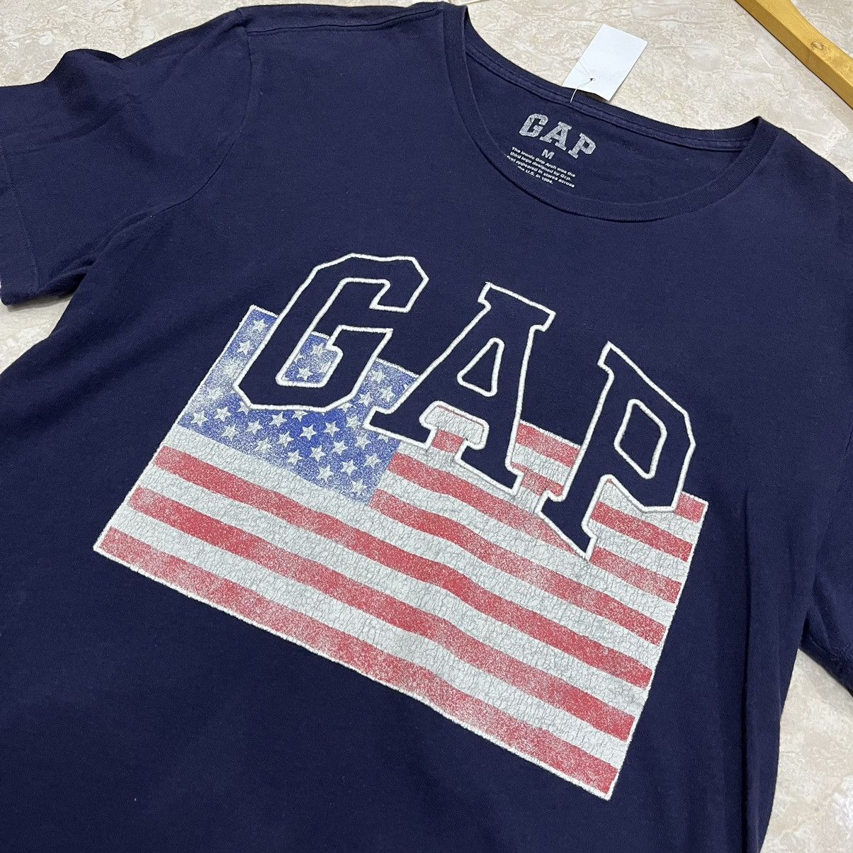 Gap × Vintage GAP USA Flag Logo Style Kanye Short Sleeve Size M / US 6-8 / IT 42-44 - 2 Thumbnail