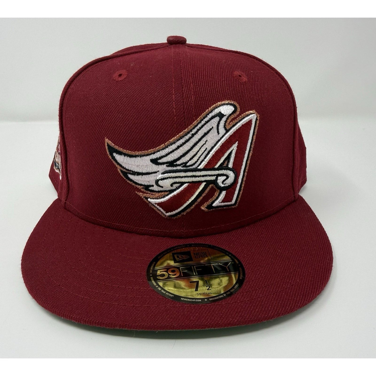New Era Angels Fitted Hat Size 7 1/2 Cardinal/Burgundy
