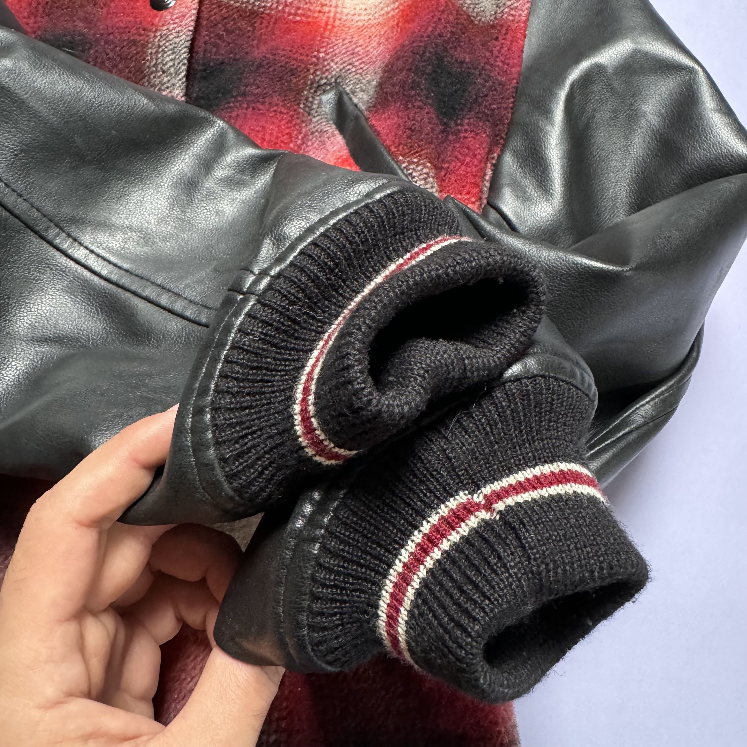 Jean Paul Gaultier × Vintage JEAN PAUL JUNIOR GAULTIER 80S WOOL LEATHER BOMBER JACKET Size M / US 6-8 / IT 42-44 - 12 Thumbnail
