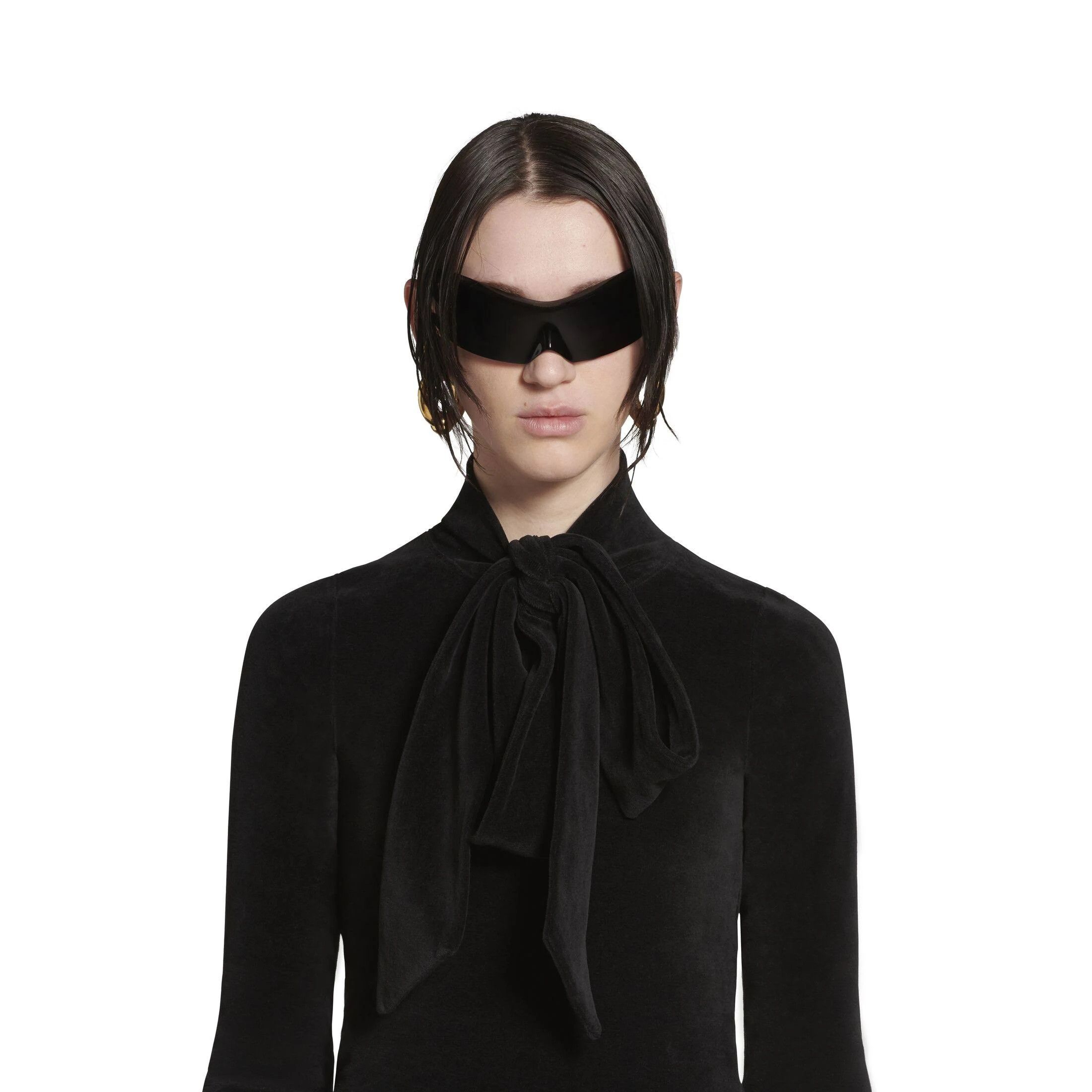 Balenciaga o1mt1gz0924 Scarf Fitted Turtleneck Blouse in Black Size XS / US 0-2 / IT 36-38 - 5 Thumbnail