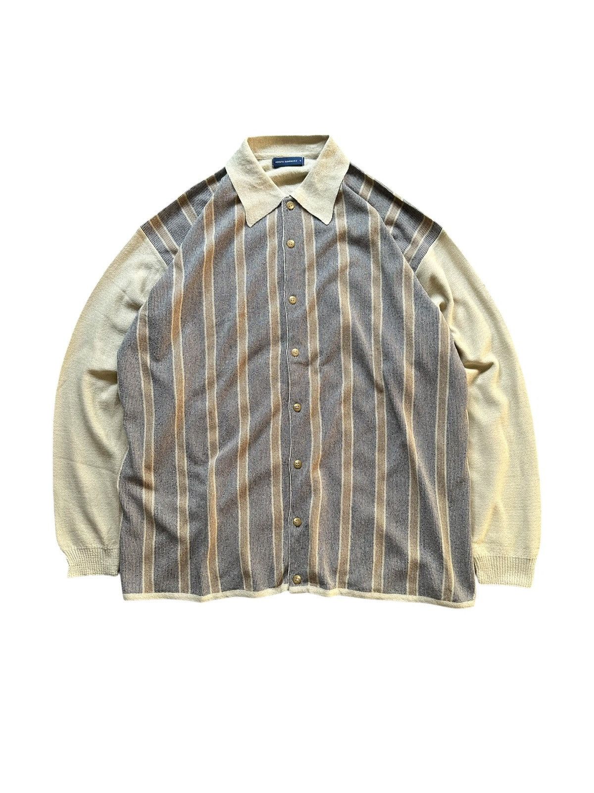 Adolfo Dominguez 90's Adolfo Dominguez knitted striped button up Size US XL / EU 56 / 4 - 2 Thumbnail