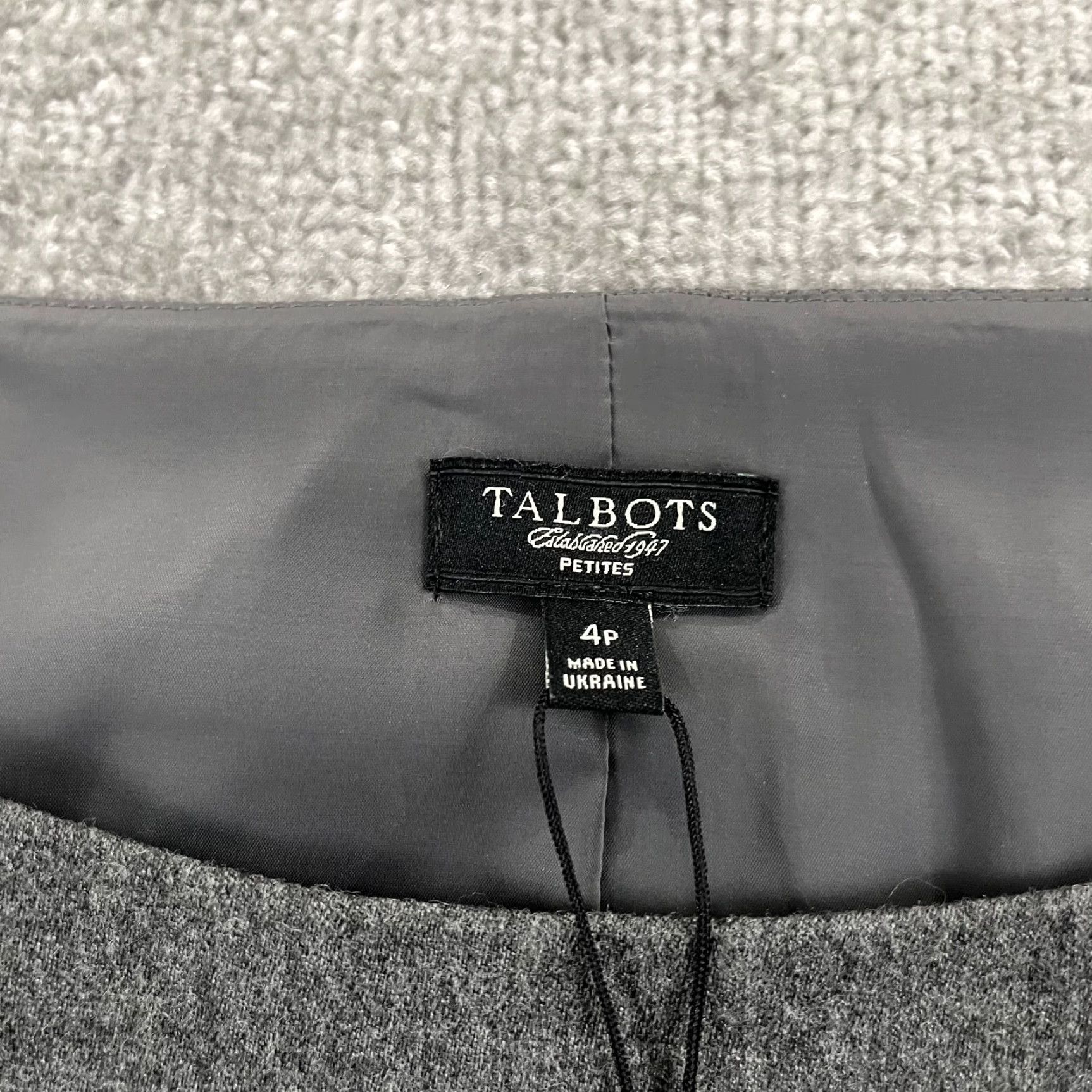 Talbots TALBOTS Shirt Womens 4P Petite Charcoal Gray Wool Sleeveless Top Lined Crew Neck Size S / US 4 / IT 40 - 2 Thumbnail