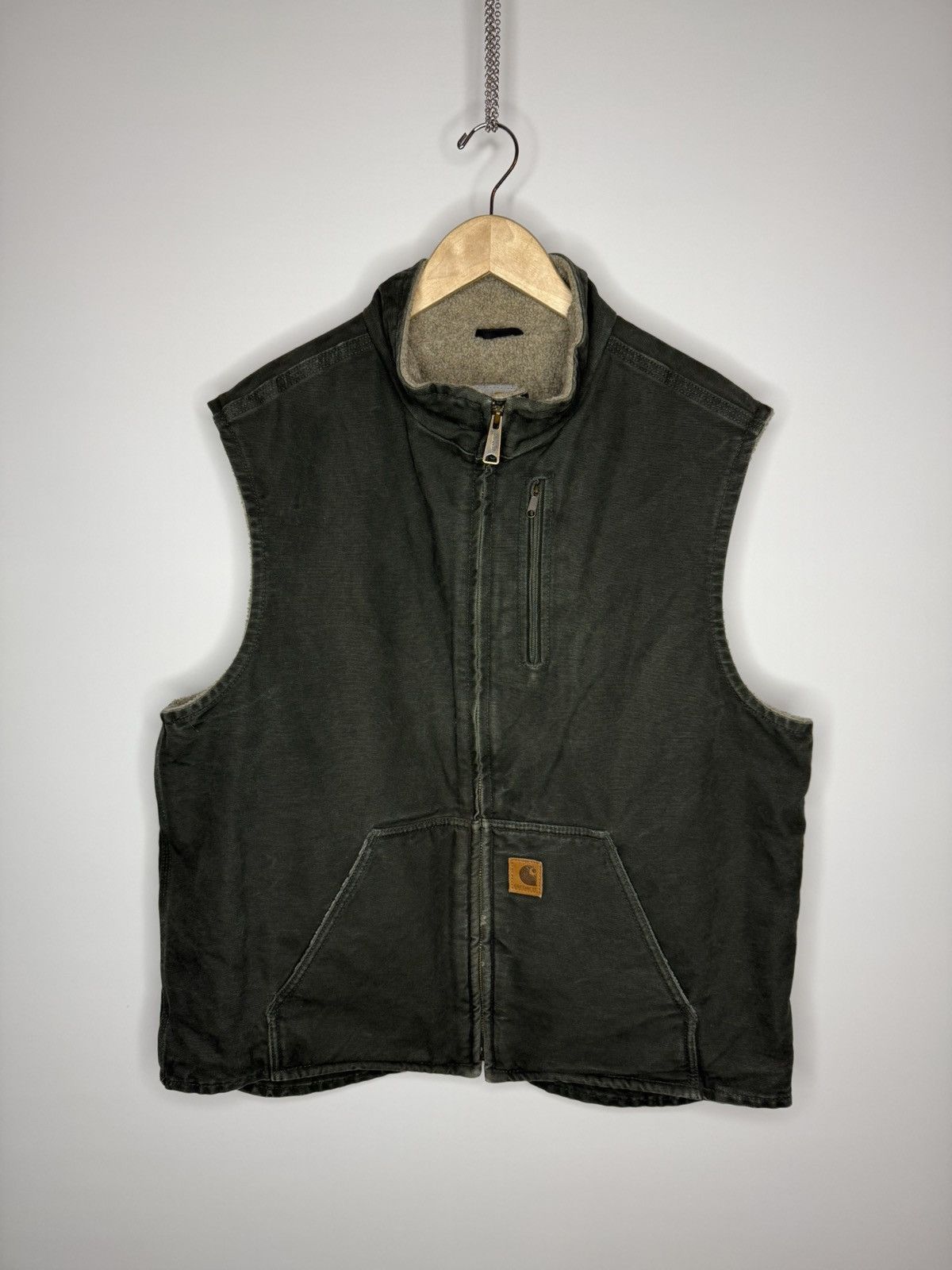 Vintage Carhartt Duck Canvas Insulated Green Vest