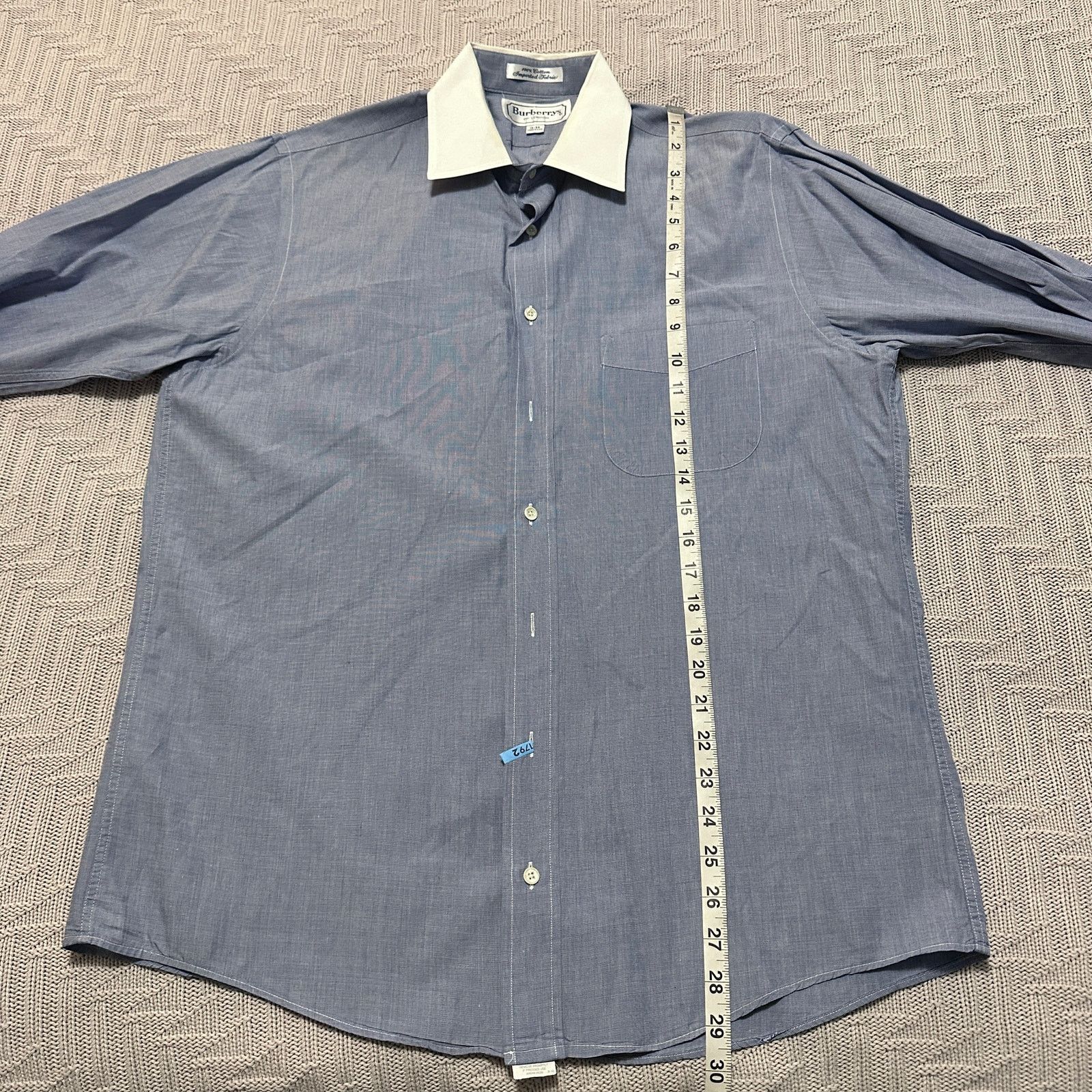 Burberry Vintage Burberry blue with white cuff and collar button down Size US L / EU 52-54 / 3 - 8 Thumbnail