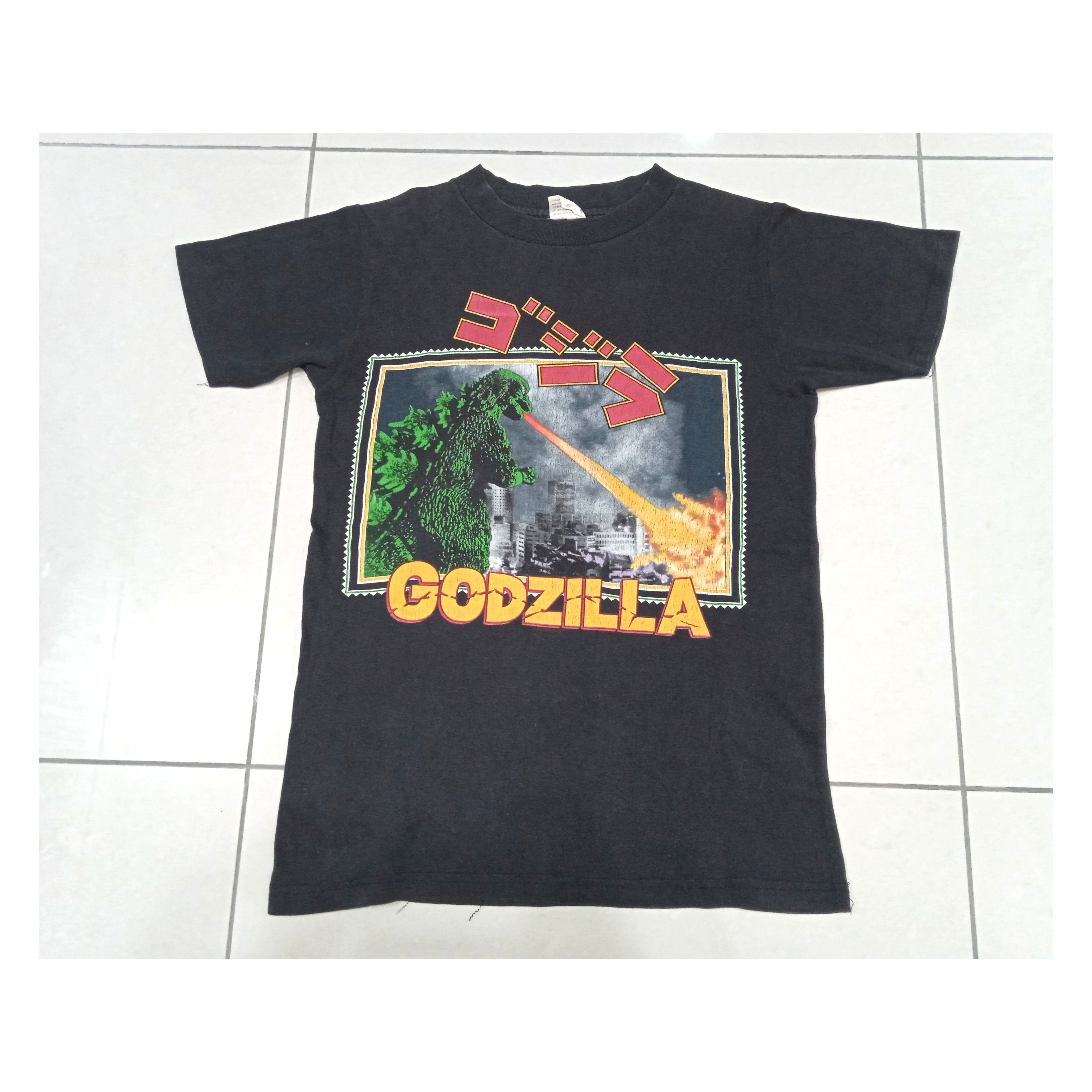 image of Movie x Vintage Godzilla 90's T Shirt Cronies in Black, Men's (Size Small)