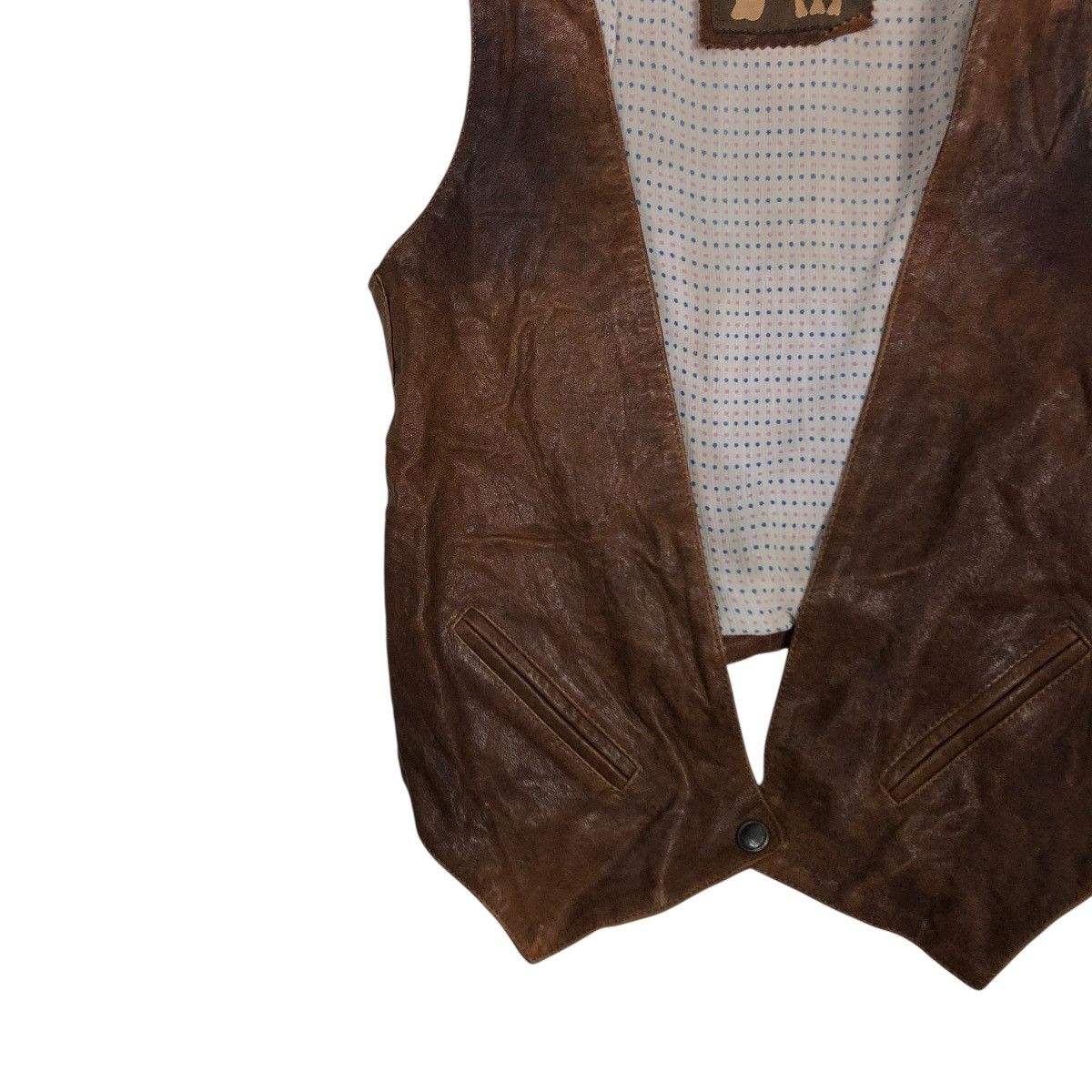 Vera Pelle 🔥VINTAGE GENUINE LEATHER VEST JACKET BIKER BEN ISSEY MIYAKE Size US M / EU 48-50 / 2 - 6 Thumbnail